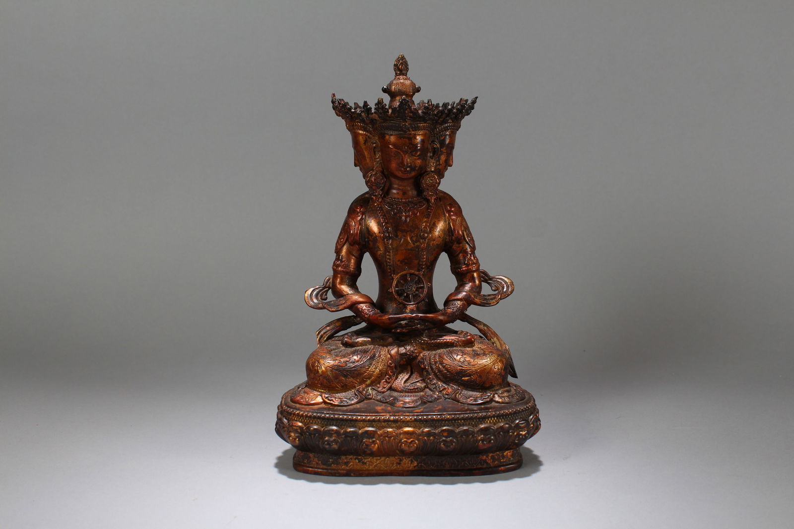 A Chinese Religious Fortune Buddha Statue: A Chinese Religious Fortune Buddha Statue. Height: 11.75 (inch). Width: 7.5 (inch). Length: 4 (inch)