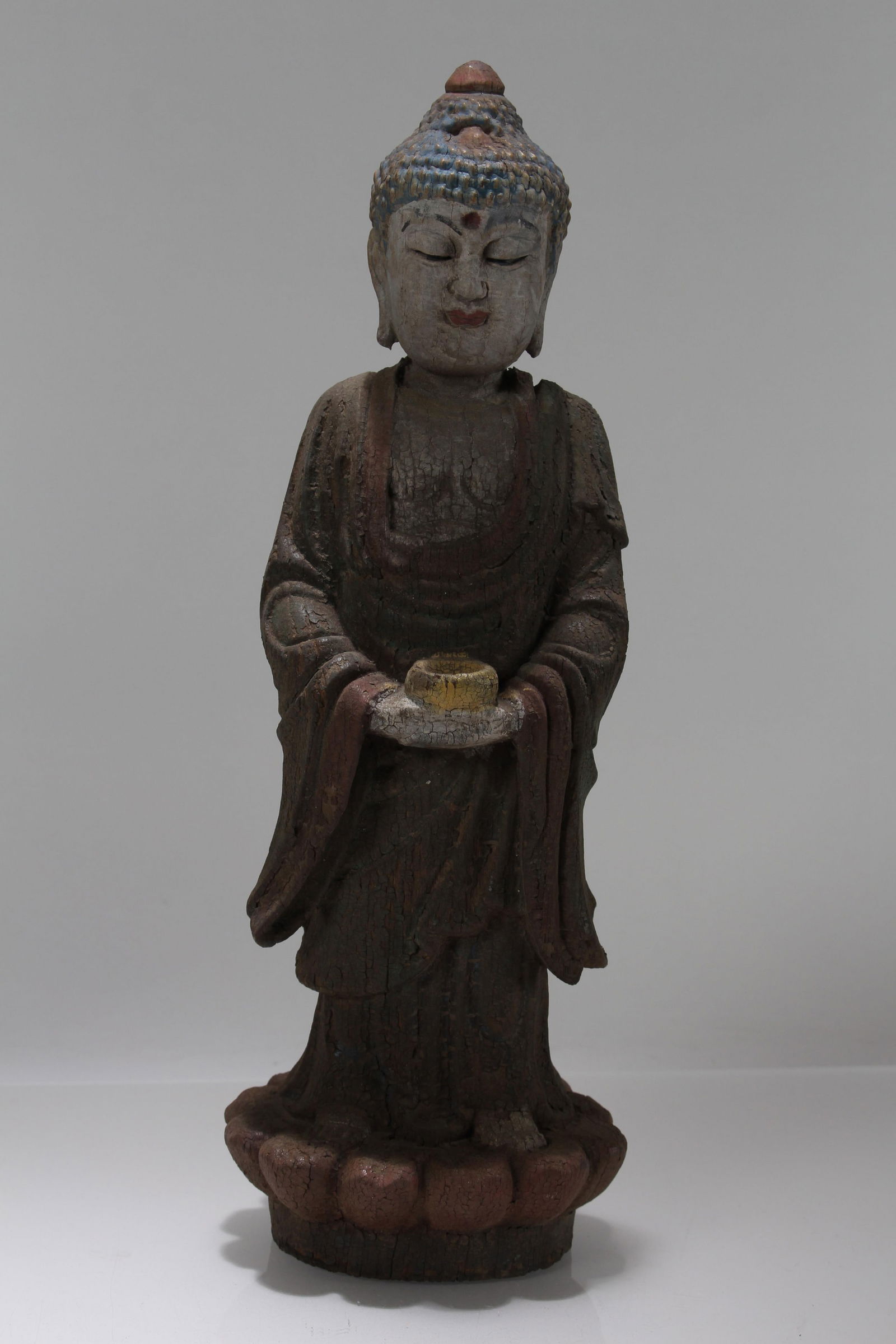 A Chinese Massive Religious Wooden Buddha Statue (1 of 4)