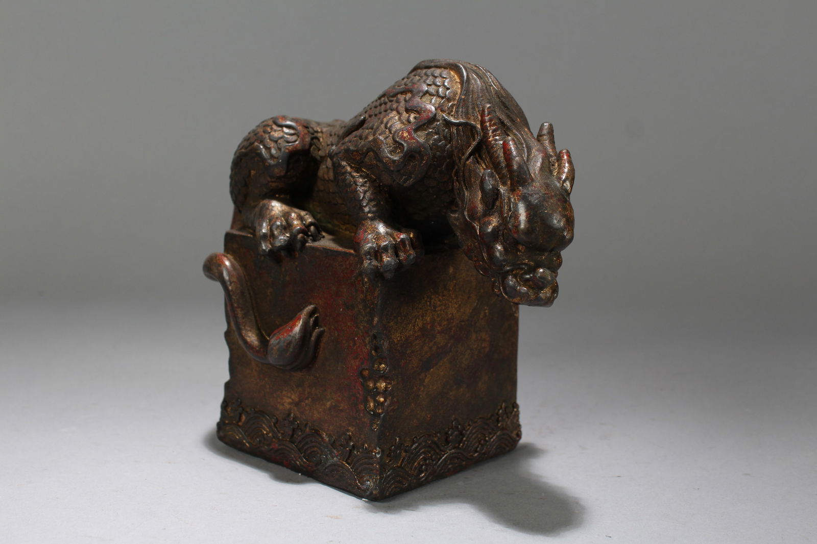 A Chinese Myth-beast Religious Fortune Statue: A Chinese Myth-beast Religious Fortune Statue. Height: 6 (inch). Length: 3.25 (inch). Width: 3 (inch).