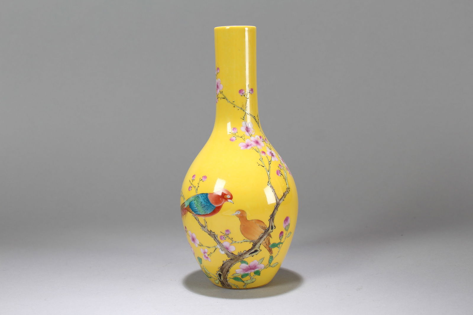 A Chinese Nature-sceen Porcelain Fortune Vase: A Chinese Nature-sceen Porcelain Fortune Vase. Height: 8.25 (inch). Width: 3.5 (inch).