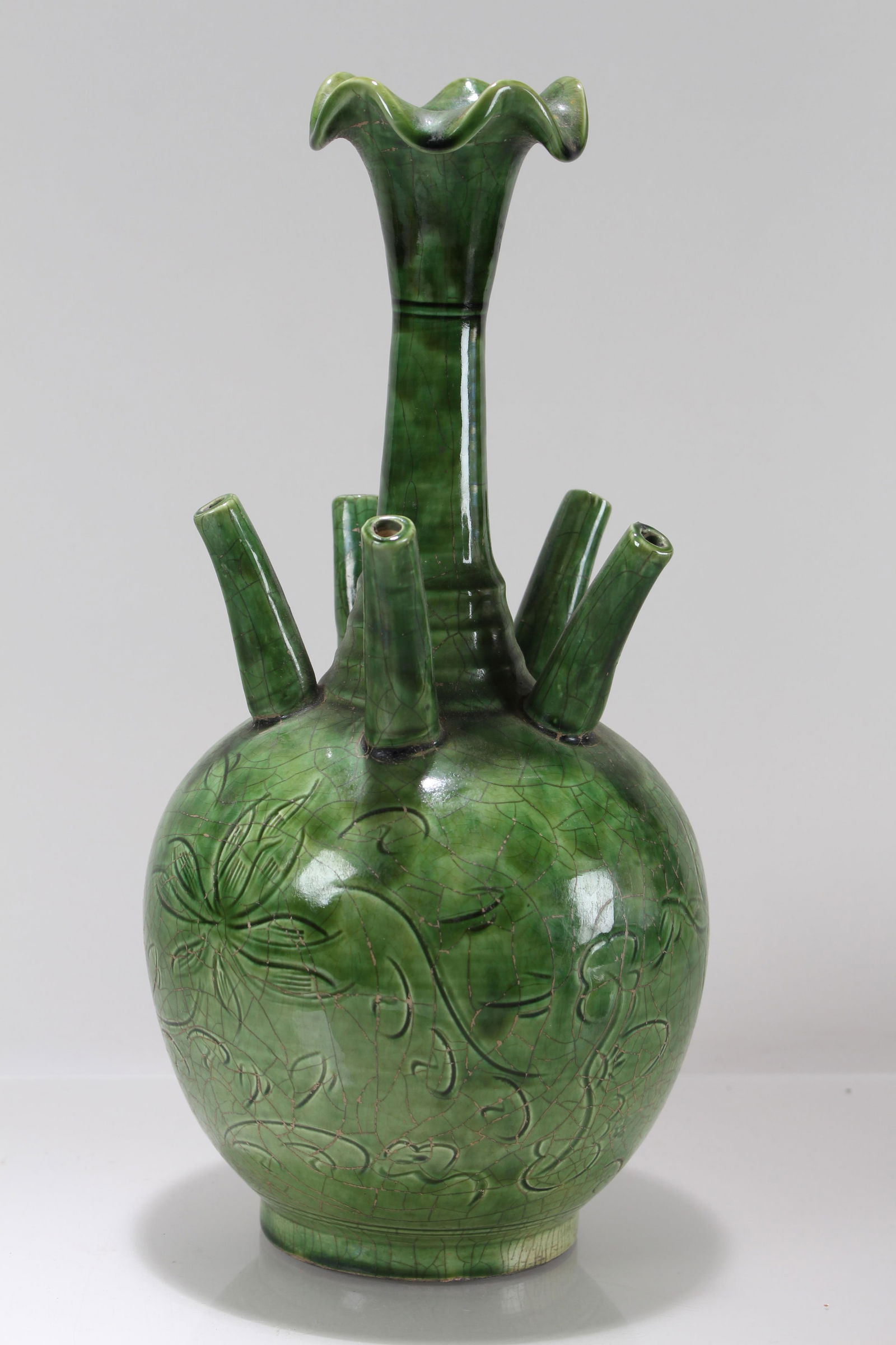 A Chinese Anicent-framing Porcelain Fortune Vase: A Chinese Anicent-framing Porcelain Fortune Vase. Height: 12.75 (inch).