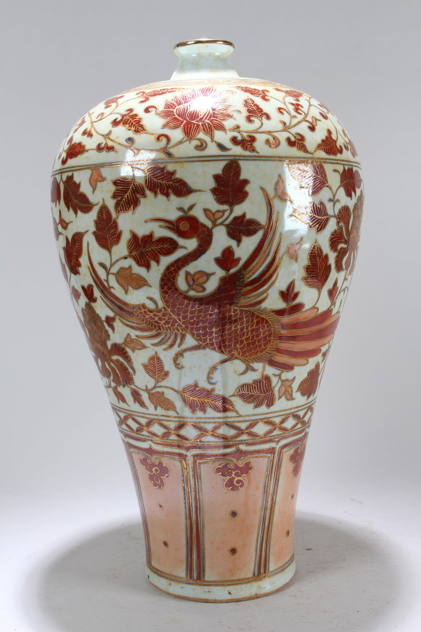 A Chinese Phoenix-fortune Porcelain Vase: A Chinese Phoenix-fortune Porcelain Vase . Height: 18 (inch).