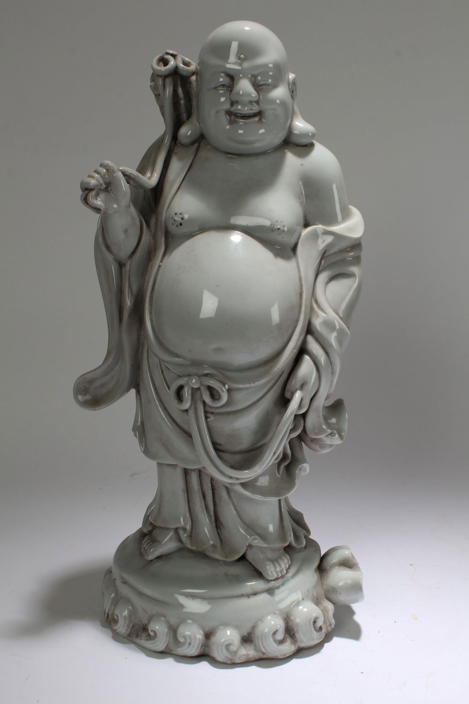 A Chinese Happy-buddha Massive De Blac Porcelain Display Statue (1 of 5)