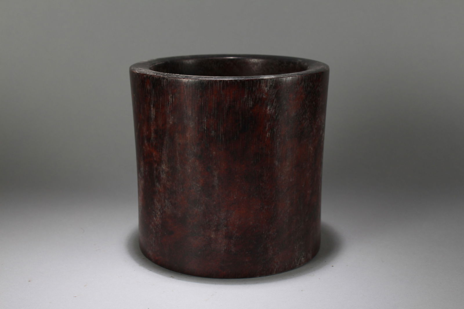 A Chinese Circular Wooden Fortune Brush Pot (1 of 6)