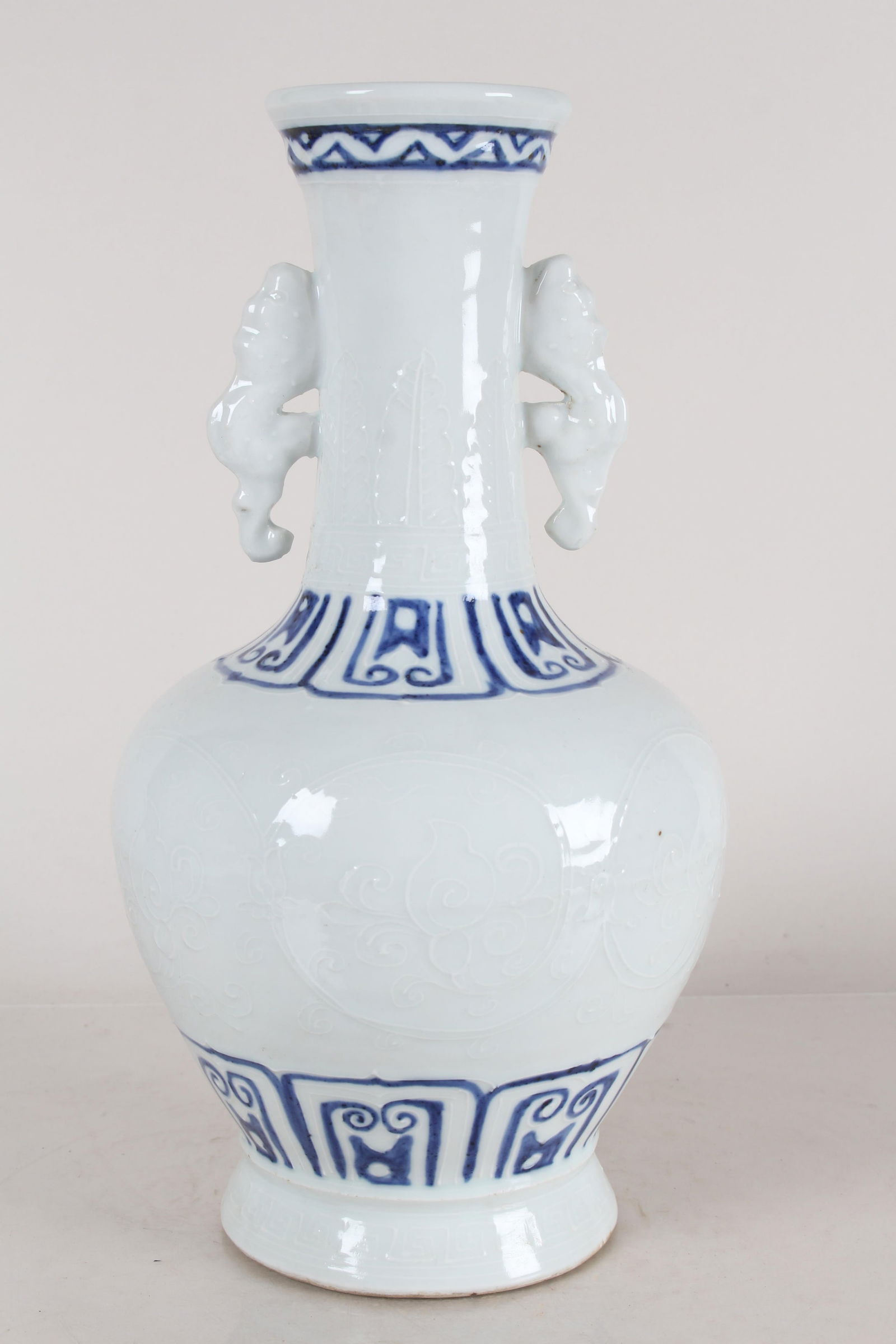 A Chinese Duo-handled Ancient-framing Porcelain Fortune Vase (1 of 6)
