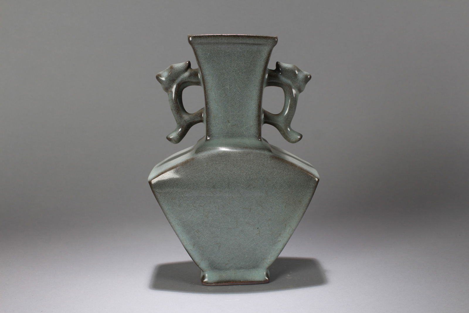 A Chinese Duo-handling Fortune Religious Porcelain Vase (1 of 6)