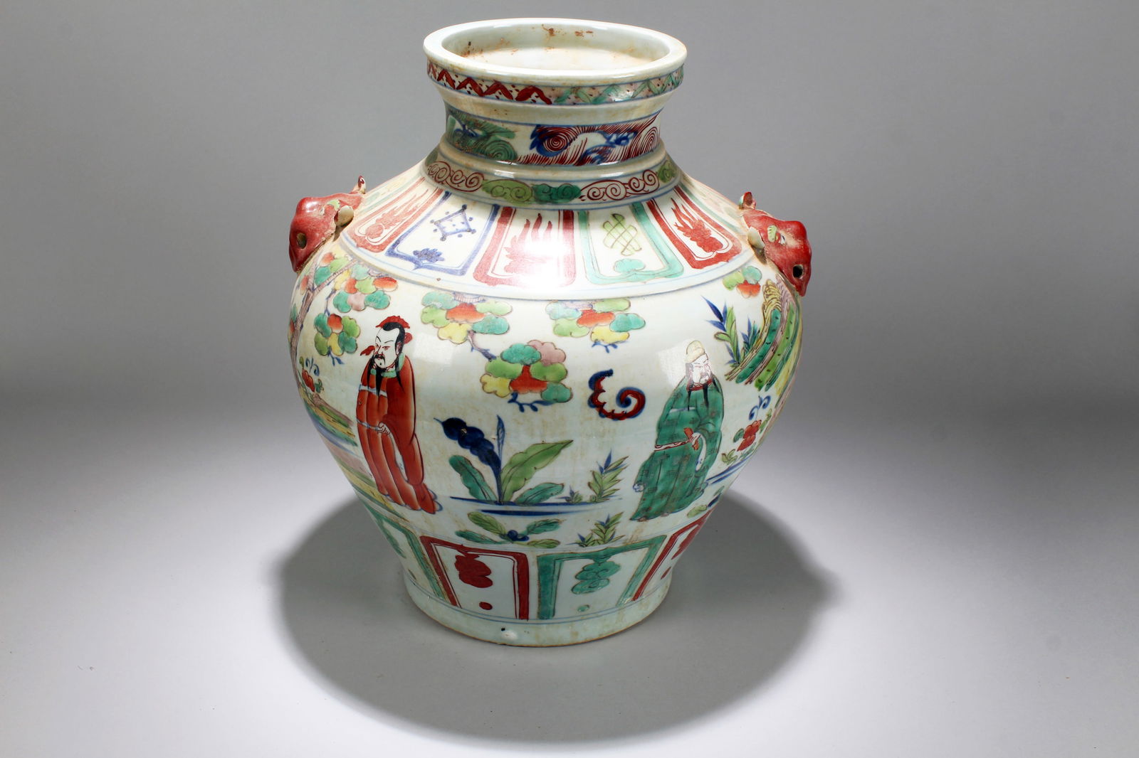 A Chinese Duo-handled Story-telling Myth-beast Massive Porcelain Vase (1 of 6)