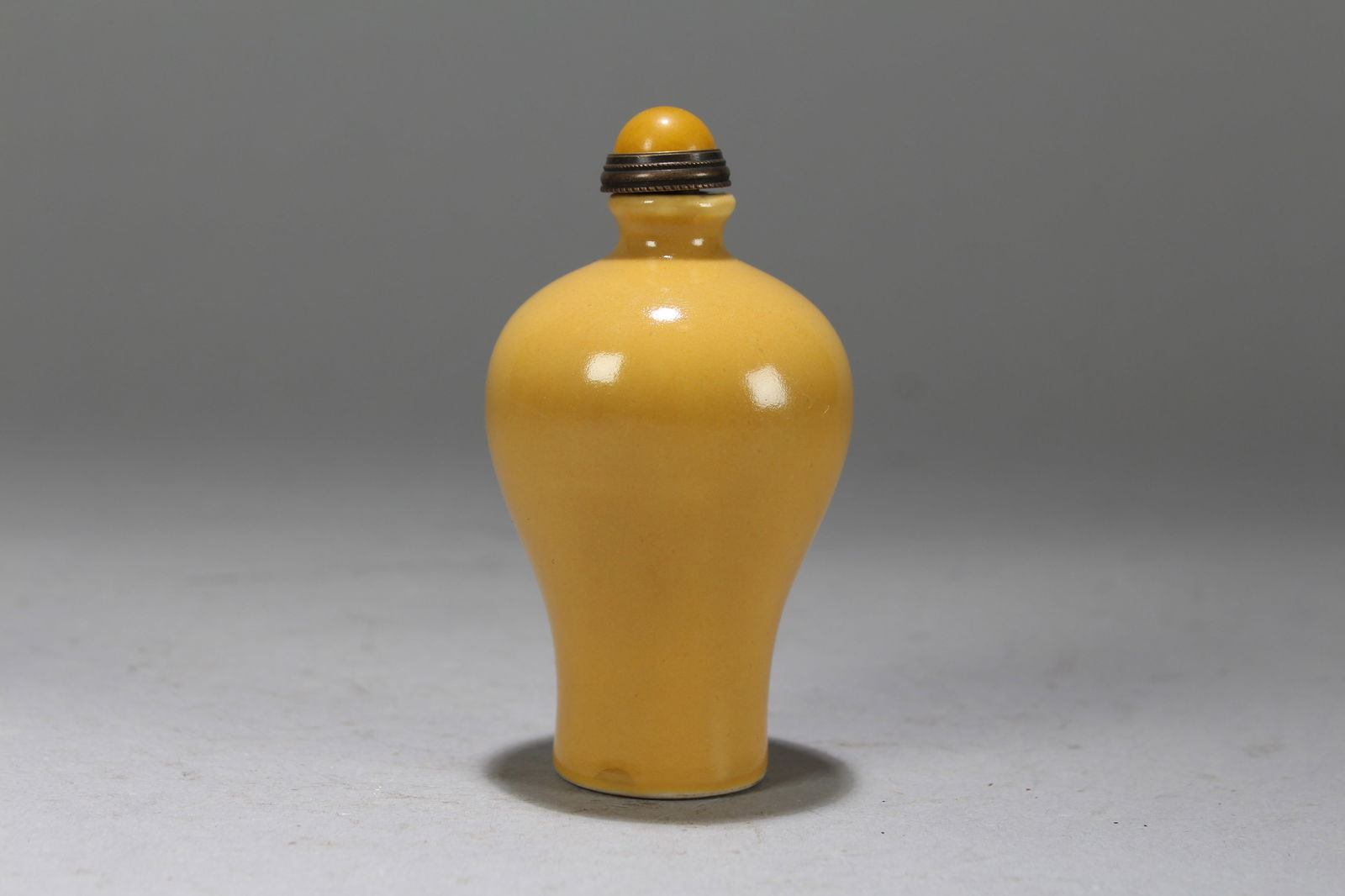 A Chinese Yellow-coding Fortune Snuff Bottle: A Chinese Yellow-coding Fortune Snuff Bottle. Height: 3.25 (inch). Width: 1.75 (inch).