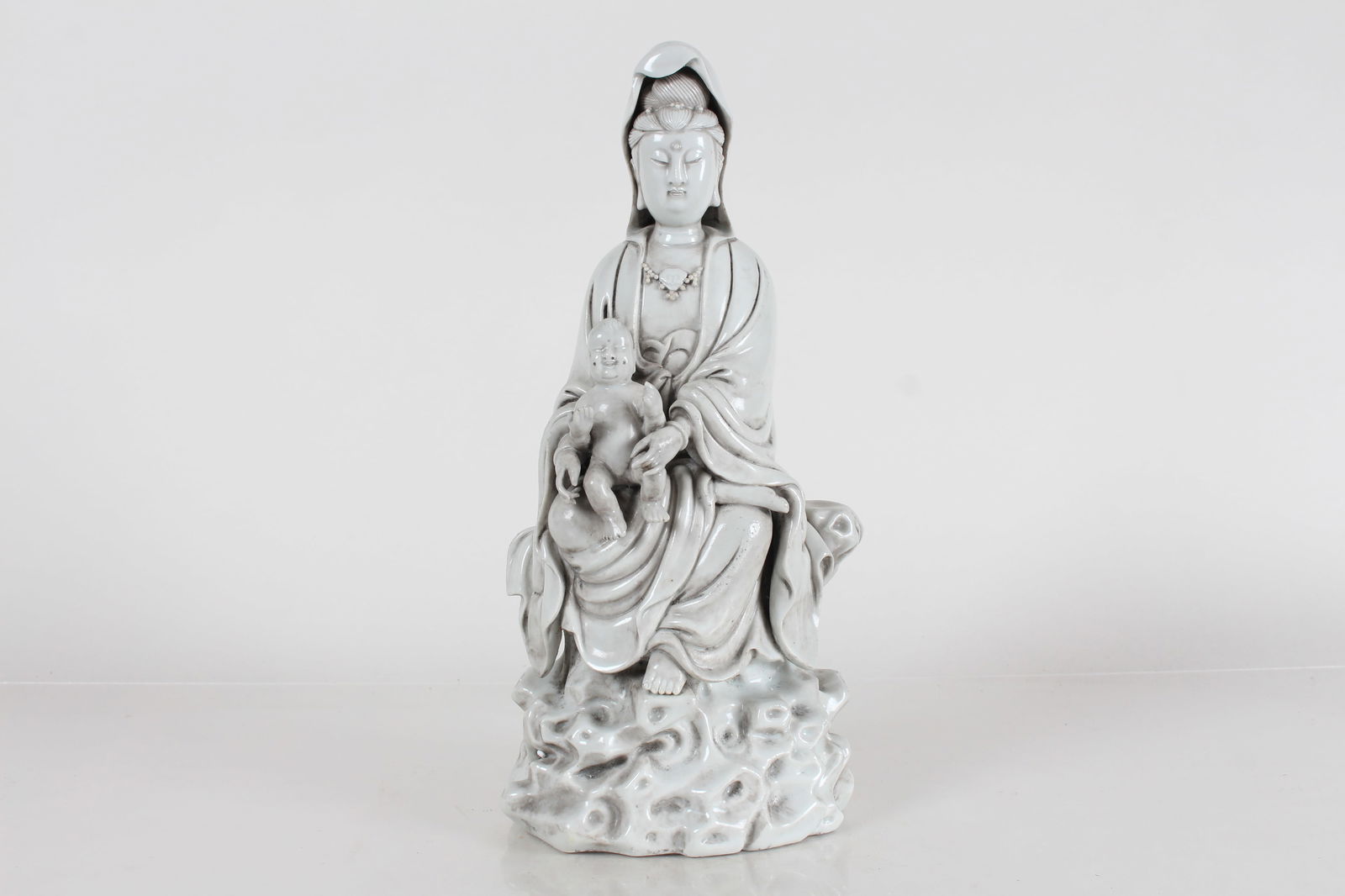 A Chinese De Blac Massive Porcelain Fortune Guanyin Statue (1 of 6)
