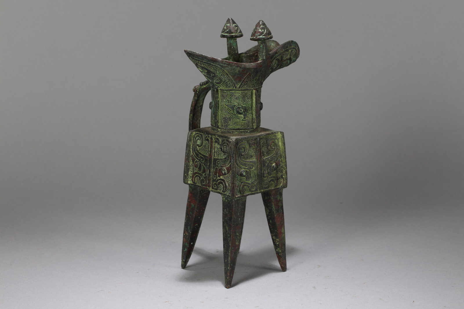 A Chinese Square-based Anicent-framing Fortune Statue - 2