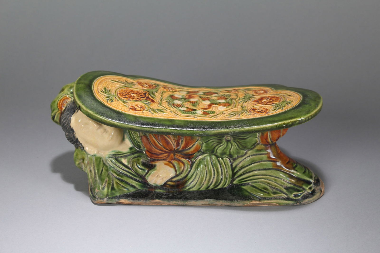 A Chinese Religious Porcelain Fortune Pillow Stand (1 of 4)