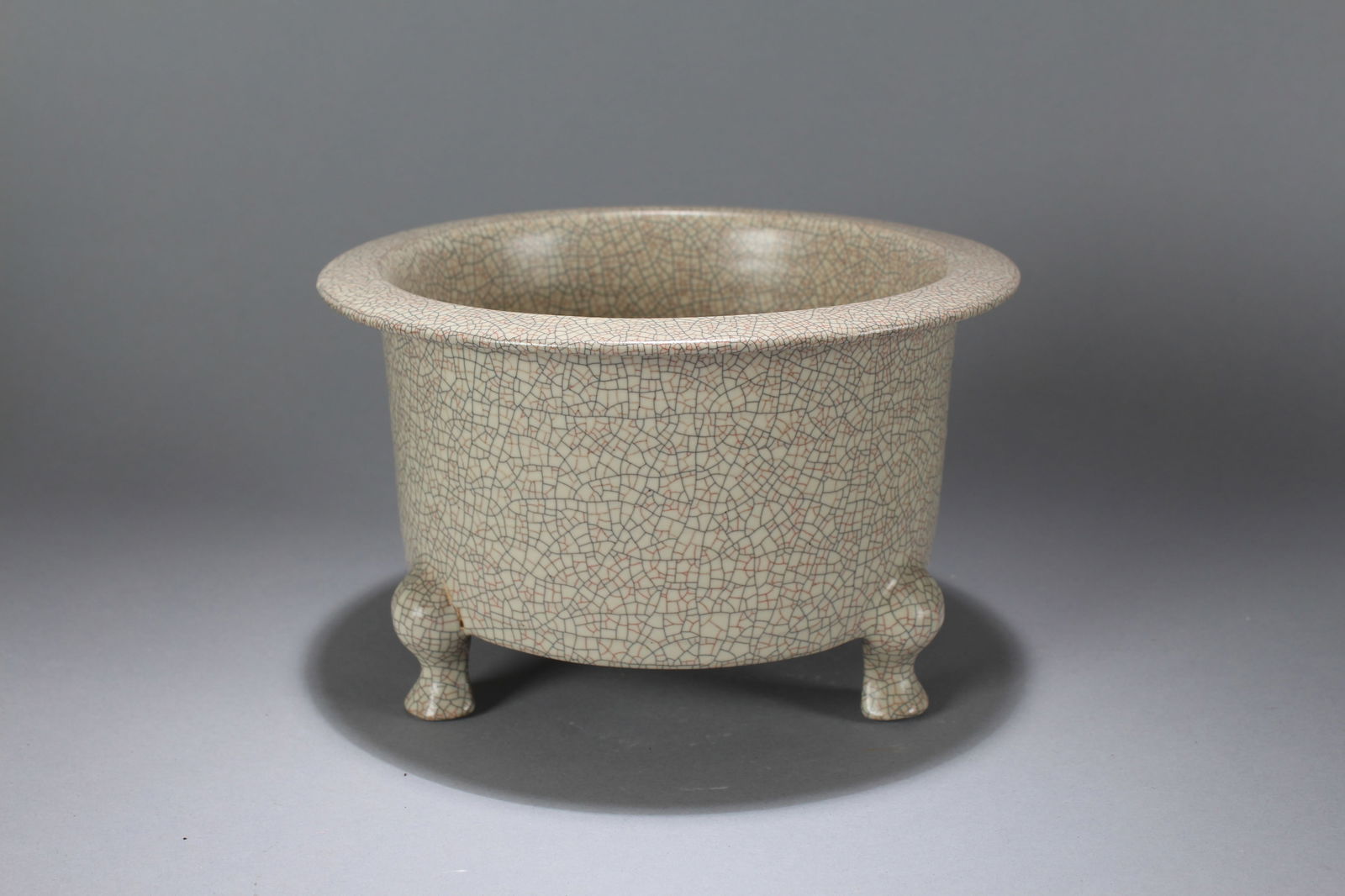 A Chinese Tri-podded Crack-fortune Porcelain Fortune Censer: A Chinese Tri-podded Crack-fortune Porcelain Fortune Censer. Height: 5 (inch). Width: 8.5 (inch).