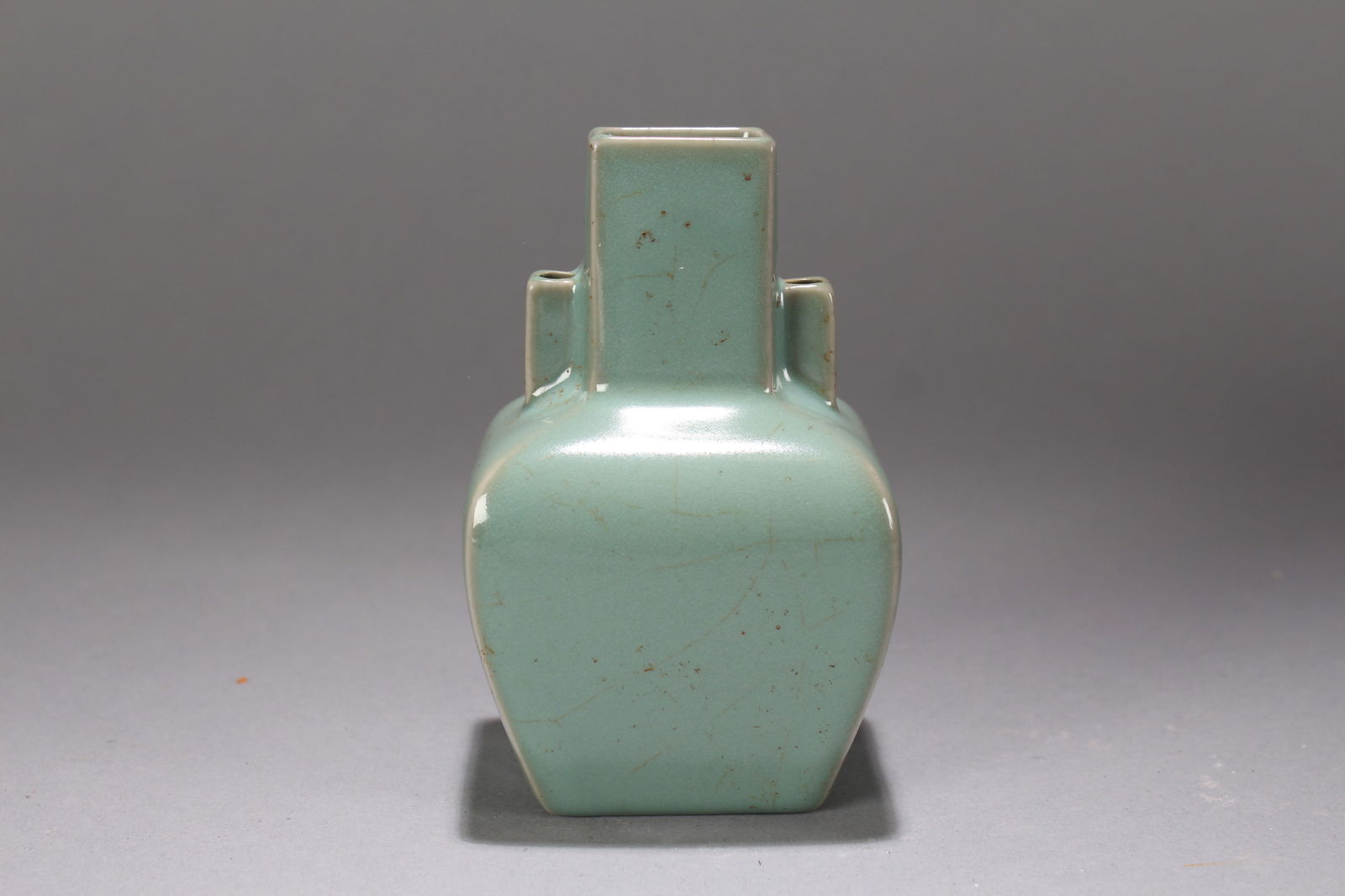 A Chinese Duo-handling Porcelain Fortune Vase: A Chinese Duo-handling Porcelain Fortune Vase. Height: 4.75 (inch). Width: 2.75 (inch). Length: 2 (inch).