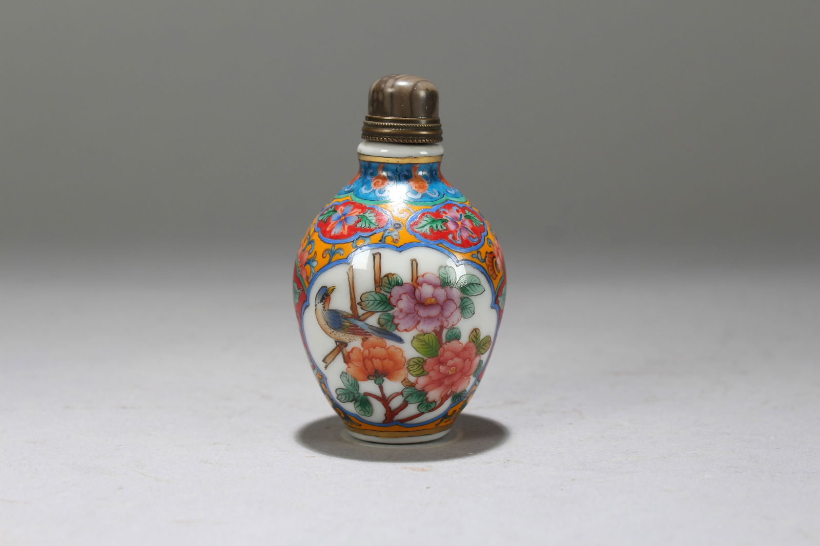 A Chinese Nature-sceen Fortune Snuff Bottle: A Chinese Nature-sceen Fortune Snuff Bottle. Height: 2.75 (inch). Width: 1.75 (inch).