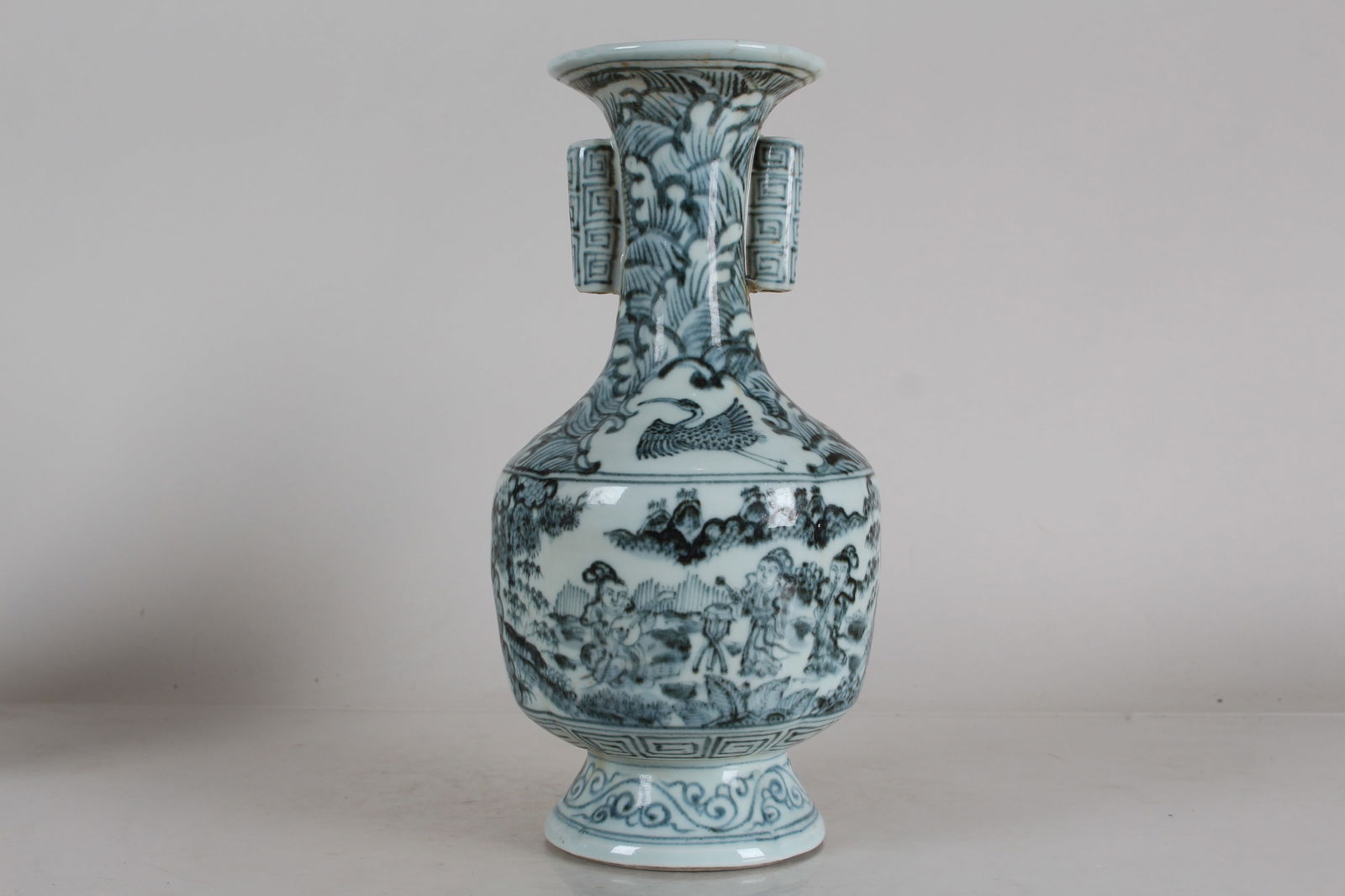 A Chinese Duo-handled Story-telling Porcelain Fortune Vase (1 of 5)
