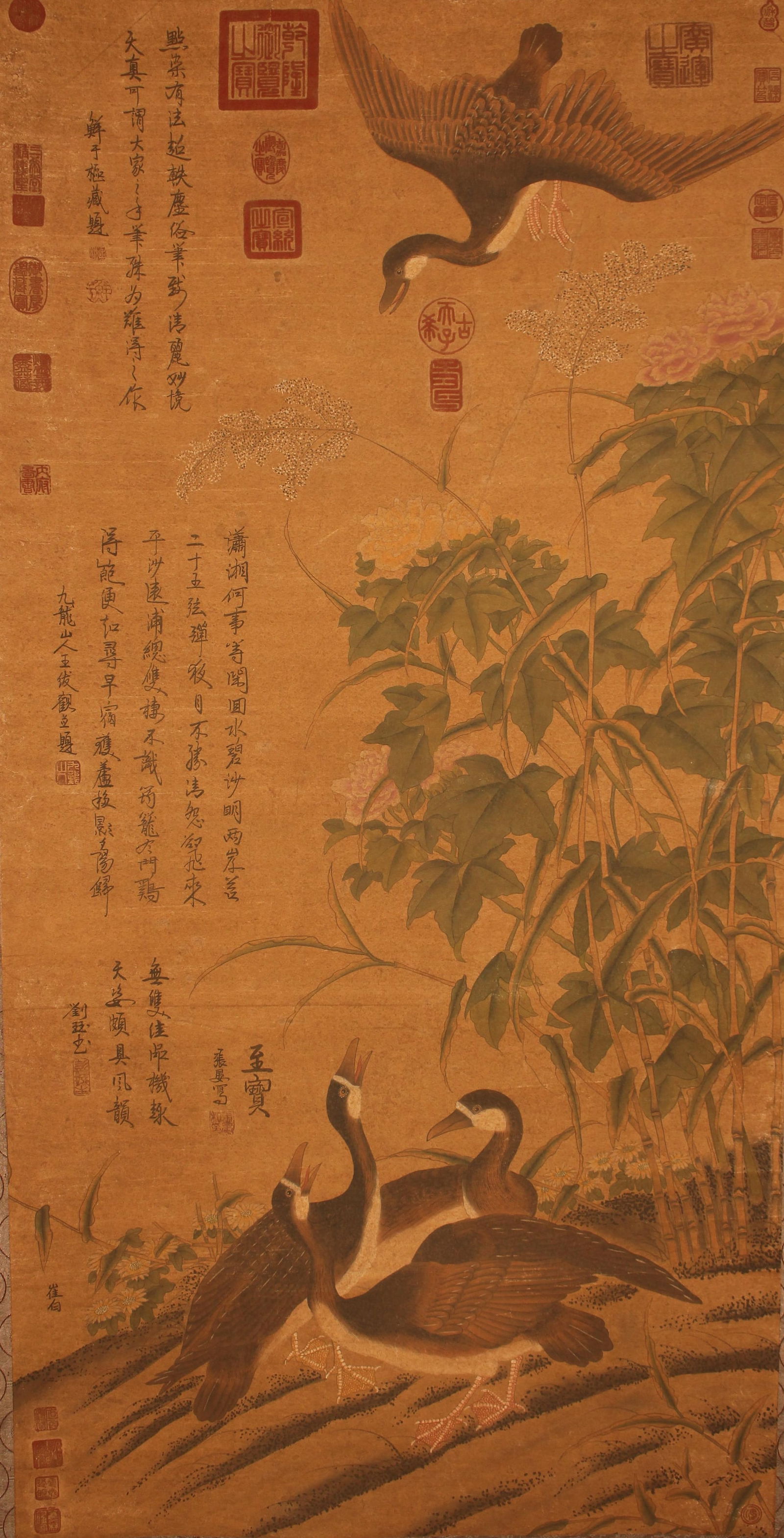 A Chinese Nature-sceen Poetry-framing Fortune Scroll: A Chinese Nature-sceen Poetry-framing Fortune Scroll . Length: 50(inch). Width: 25 (inch).