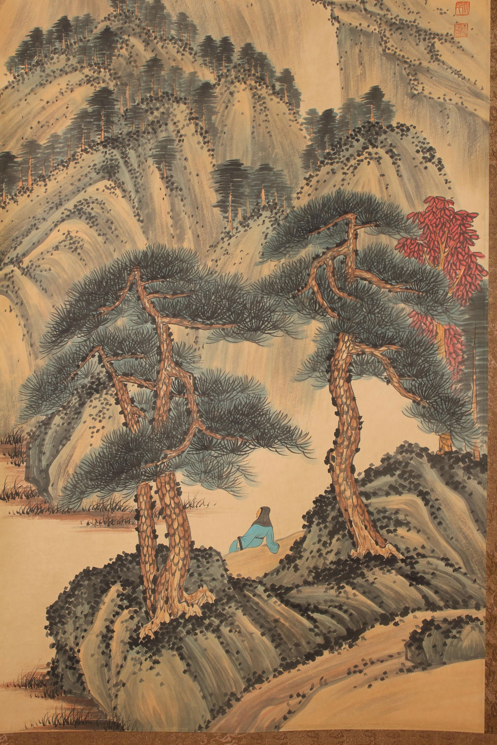 A Chinese Abstract-style Mountain-view Fortune Scroll - 3