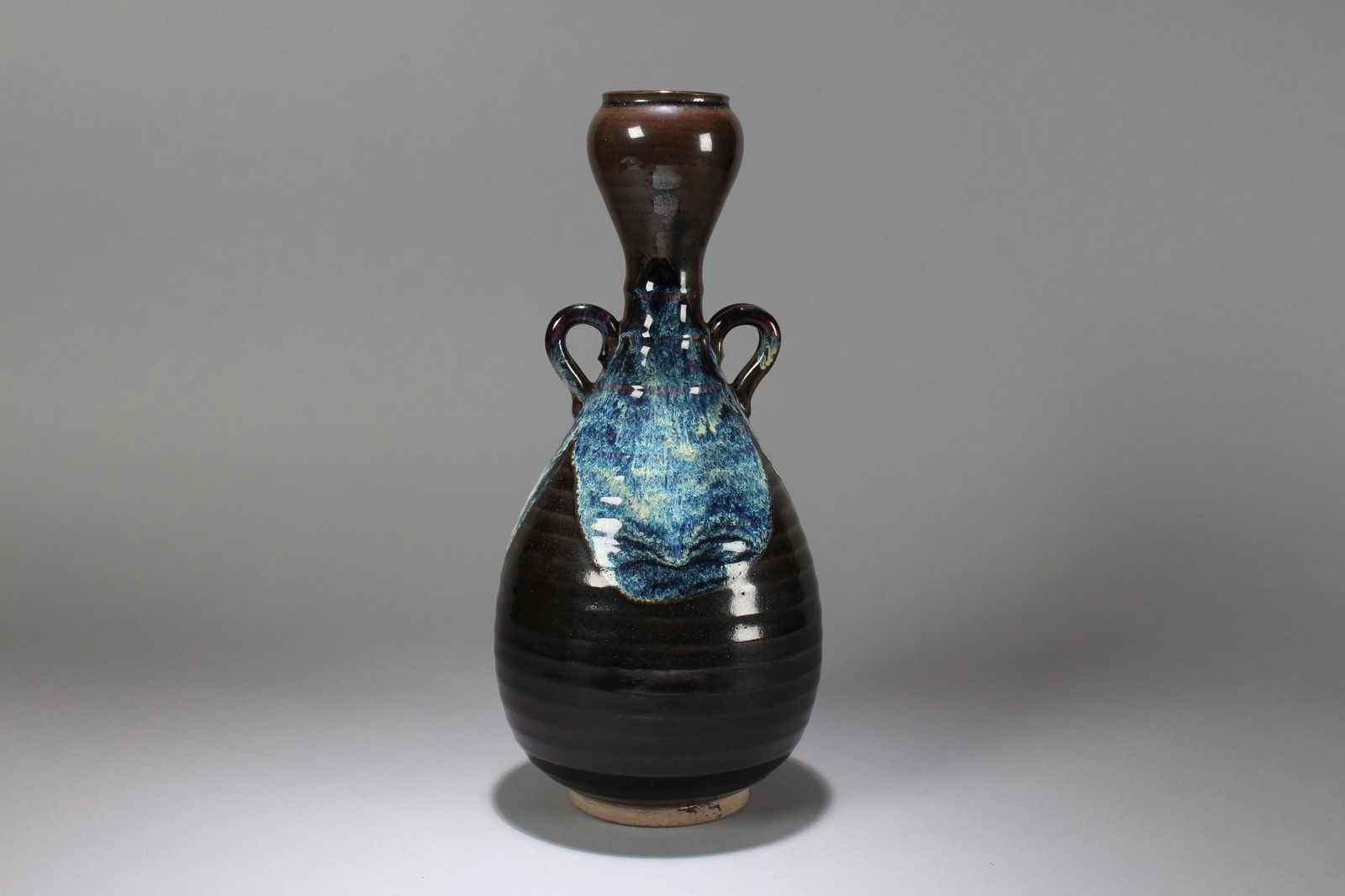 A Chinese Duo-handling Porcelain Fortune Vase: A Chinese Duo-handling Porcelain Fortune Vase. Height: 13 (inch). Opening Diameter: 5.5 (inch)