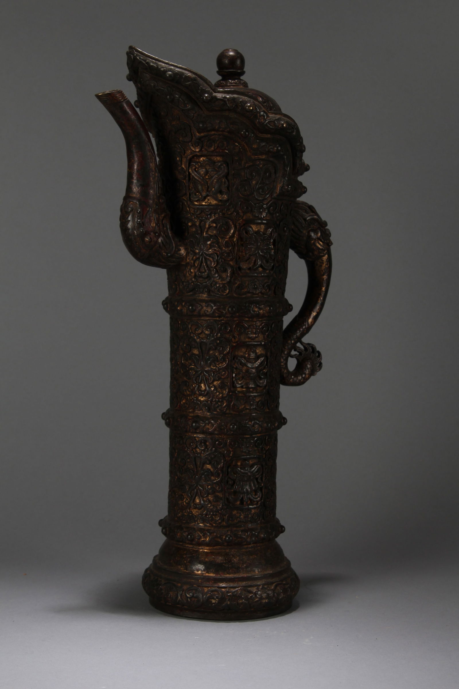 A Chinese Massive Lidded Fortune Ewer: A Chinese Massive Lidded Fortune Ewer. Height: 15.25 (inch). Length: 4.25 (inch).