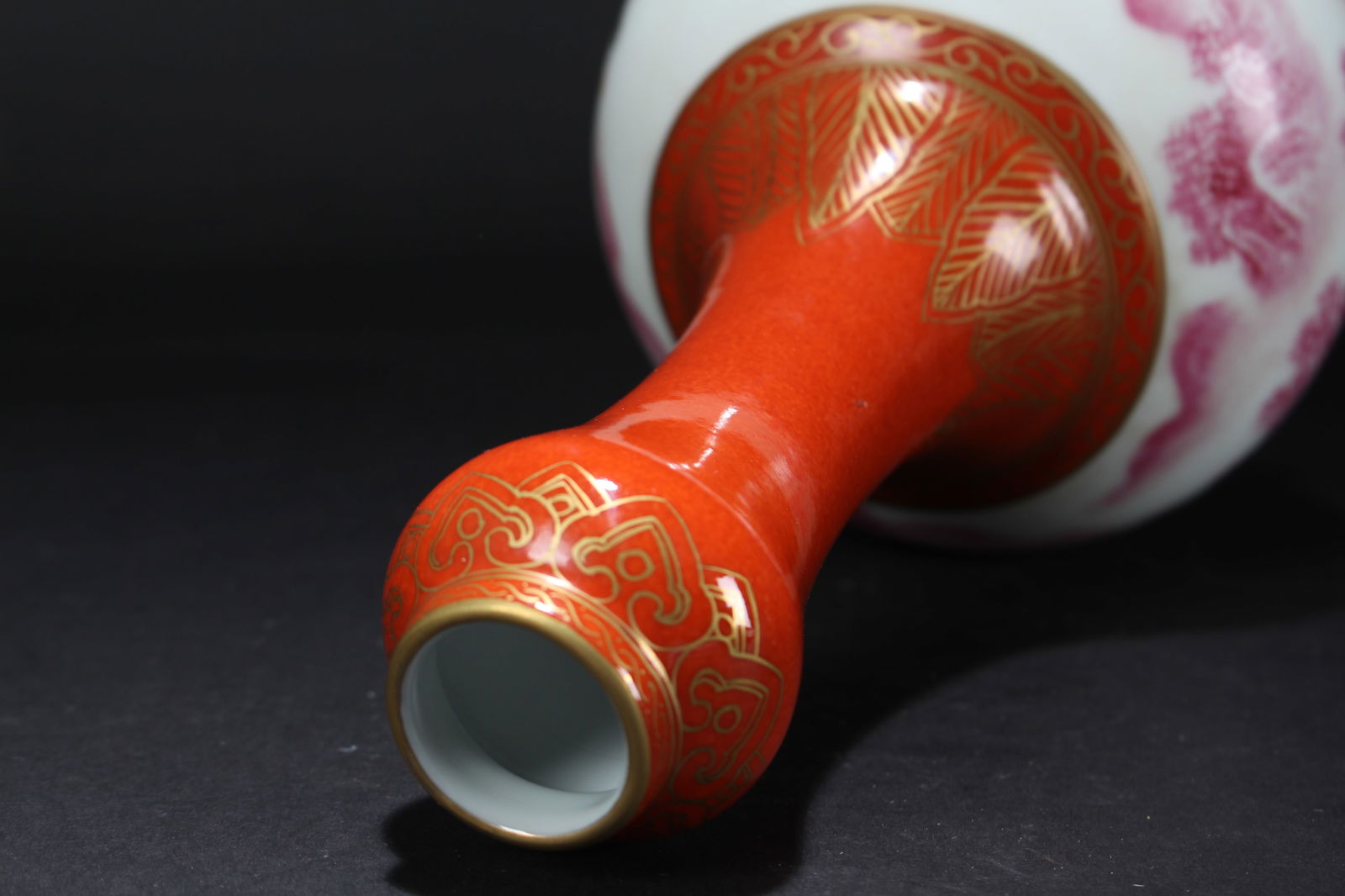 A Chinese Pink-coding Nature-sceen Porcelain Fortune Vase - 7