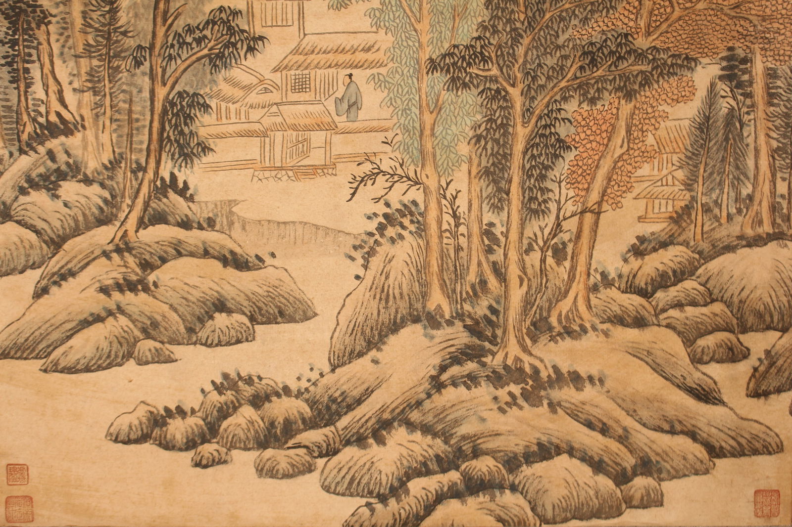 A Chinese Mountain-view Abstract-style Fortune Scroll - 8