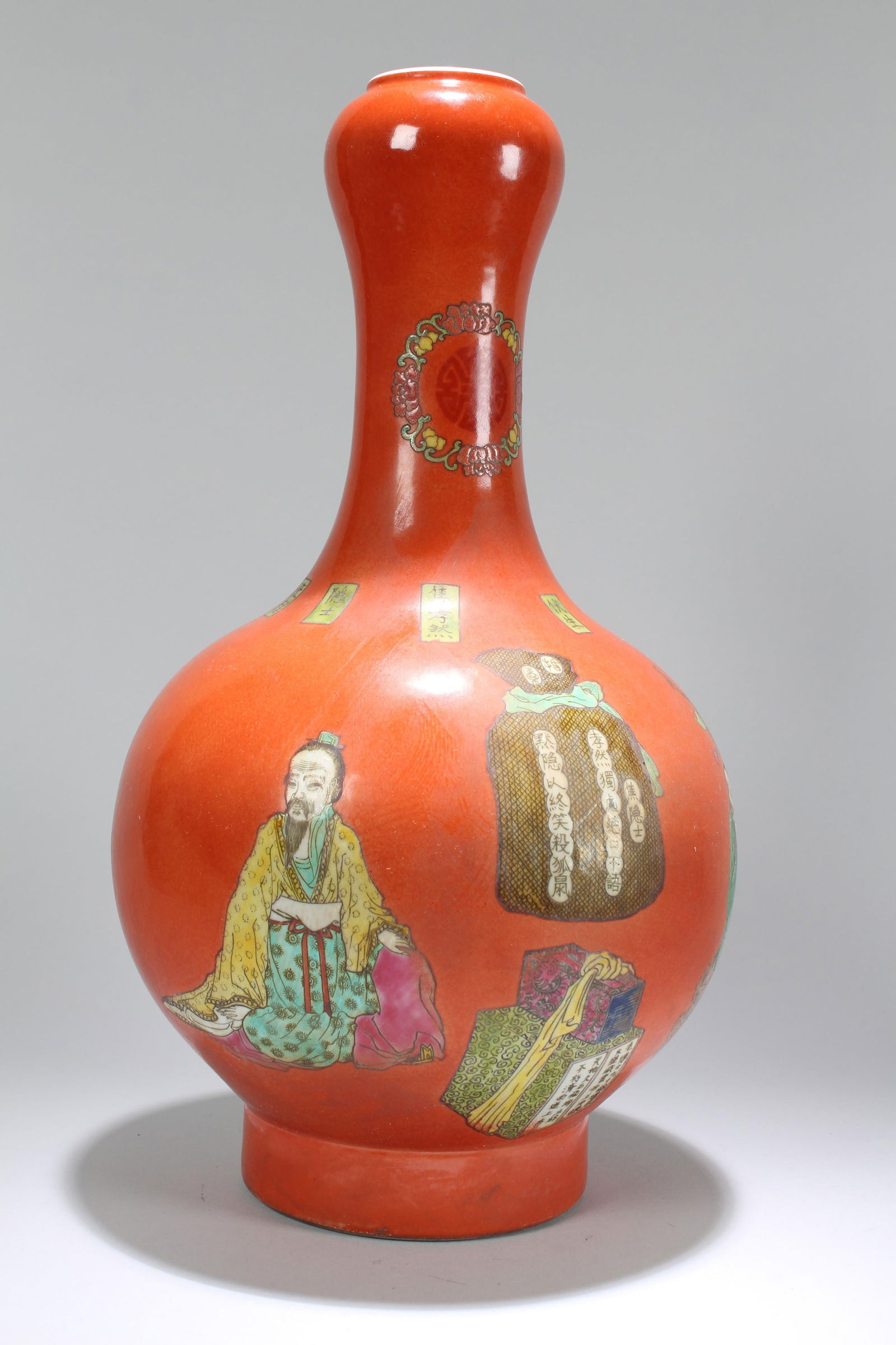 A Chinese Story-telling Fortune Porcelain Vase: A Chinese Story-telling Fortune Porcelain Vase . Height: 16 (inch).