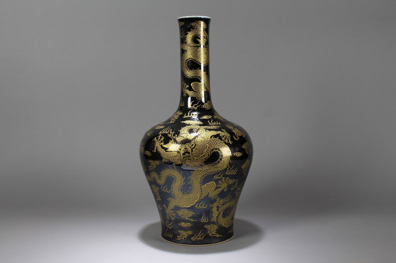 A Chinese Vividly-detailed Dragon-decorating Porcelain Fortune Vase: A Chinese Vividly-detailed Dragon-decorating Porcelain Fortune Vase. Height: 16.75 (inch). Width: 8.5 (inch).