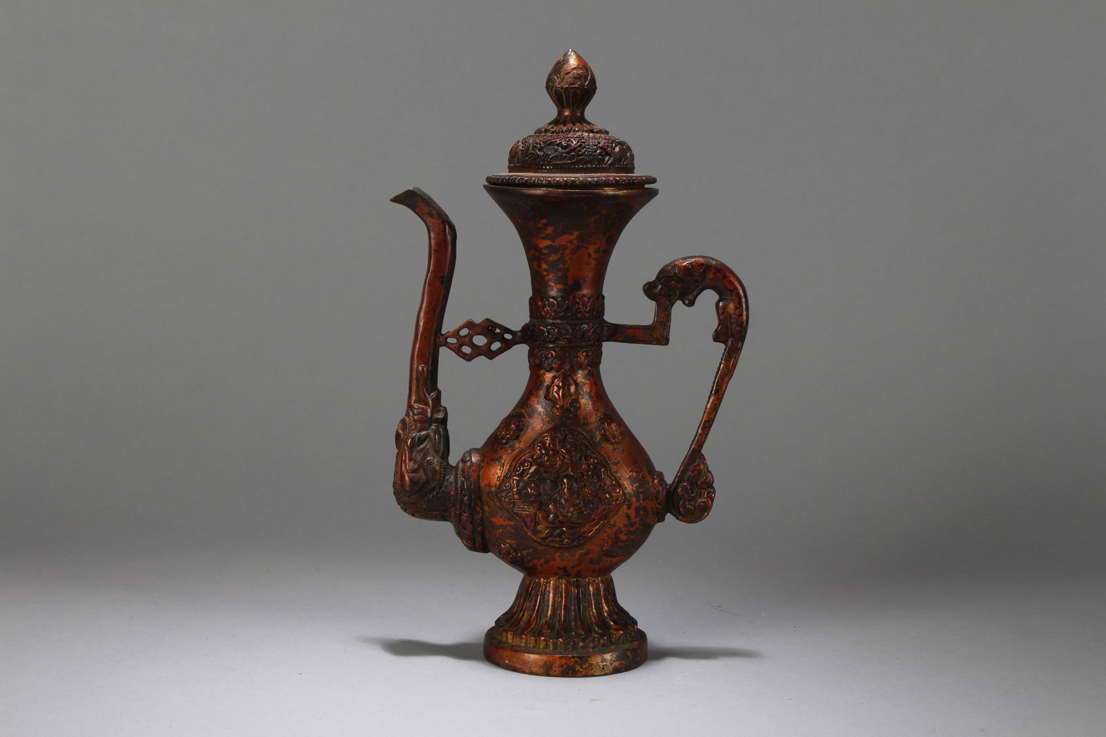 A Chinese Lidded Fortune Ewer: A Chinese Lidded Fortune Ewer. Height: 10.5 (inch). Length: 6 (inch). Width: 3 (inch).