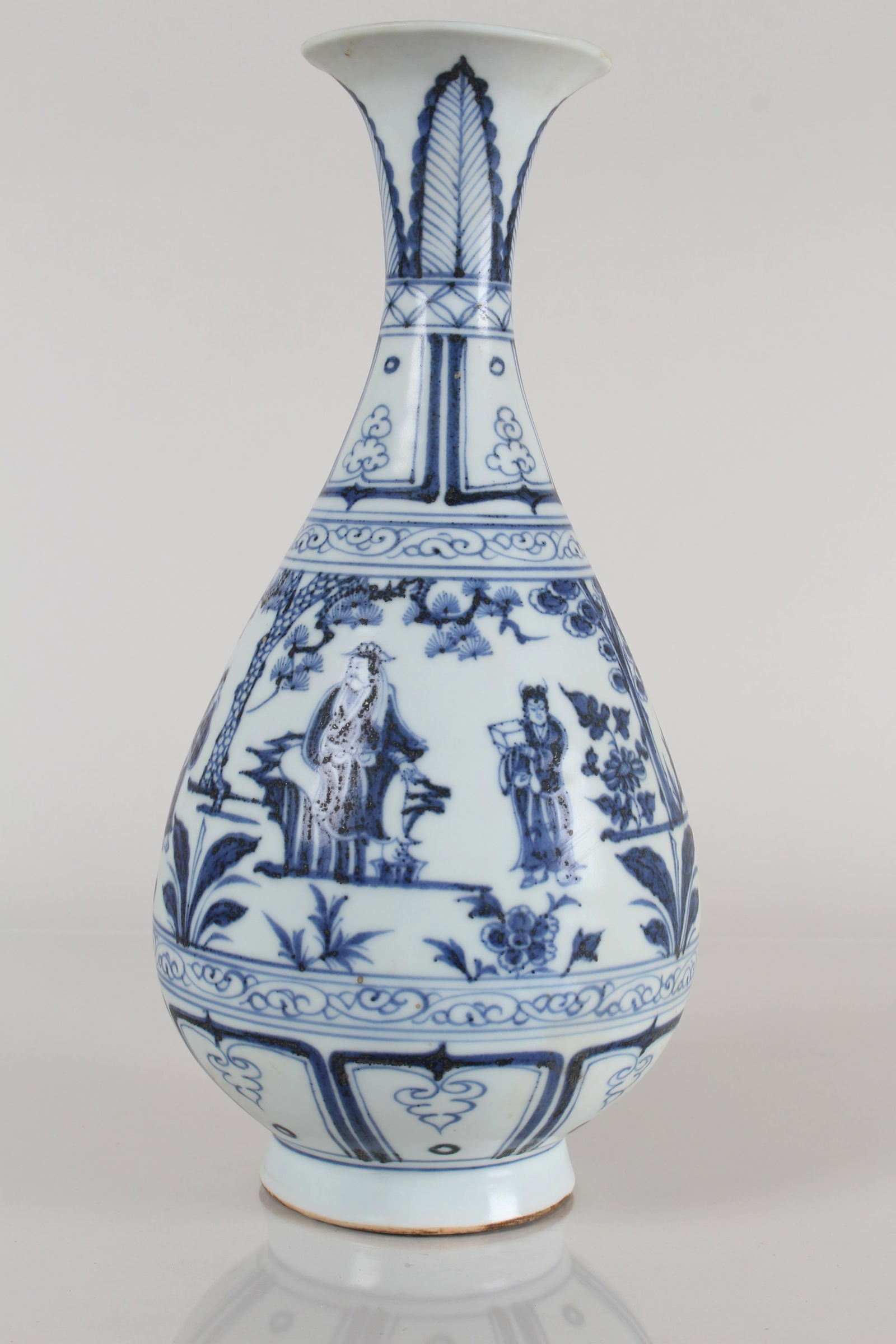 A Chinese Story-telling Blue and White Porcelain Fortune Vase: A Chinese Story-telling Blue and White Porcelain Fortune Vase . Height: 11.5 (inch).