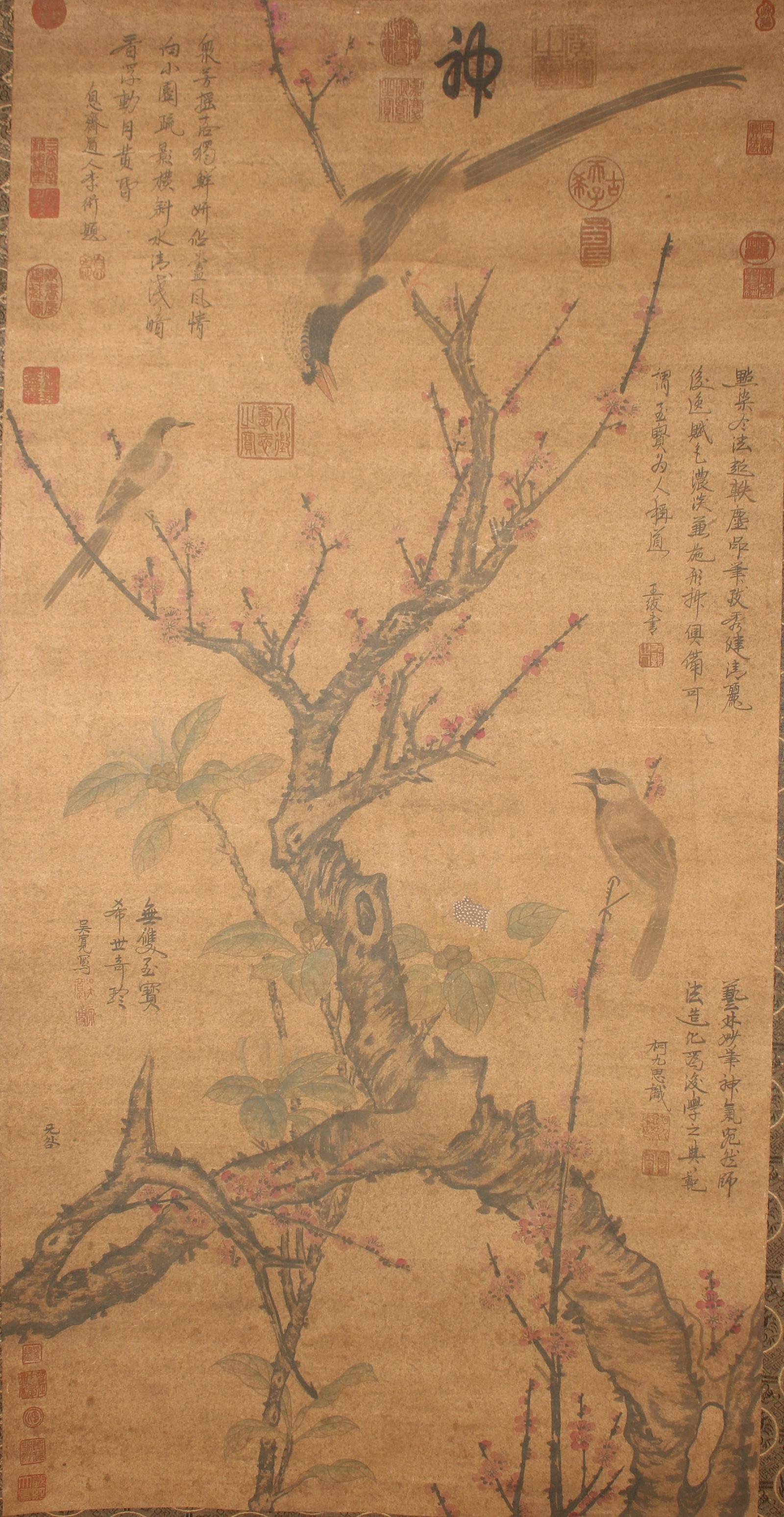 A Chinese Nature-sceen Poetry-framing Fortune Scroll: A Chinese Nature-sceen Poetry-framing Fortune Scroll. Height : 50 (inch). Width : 25 (inch).