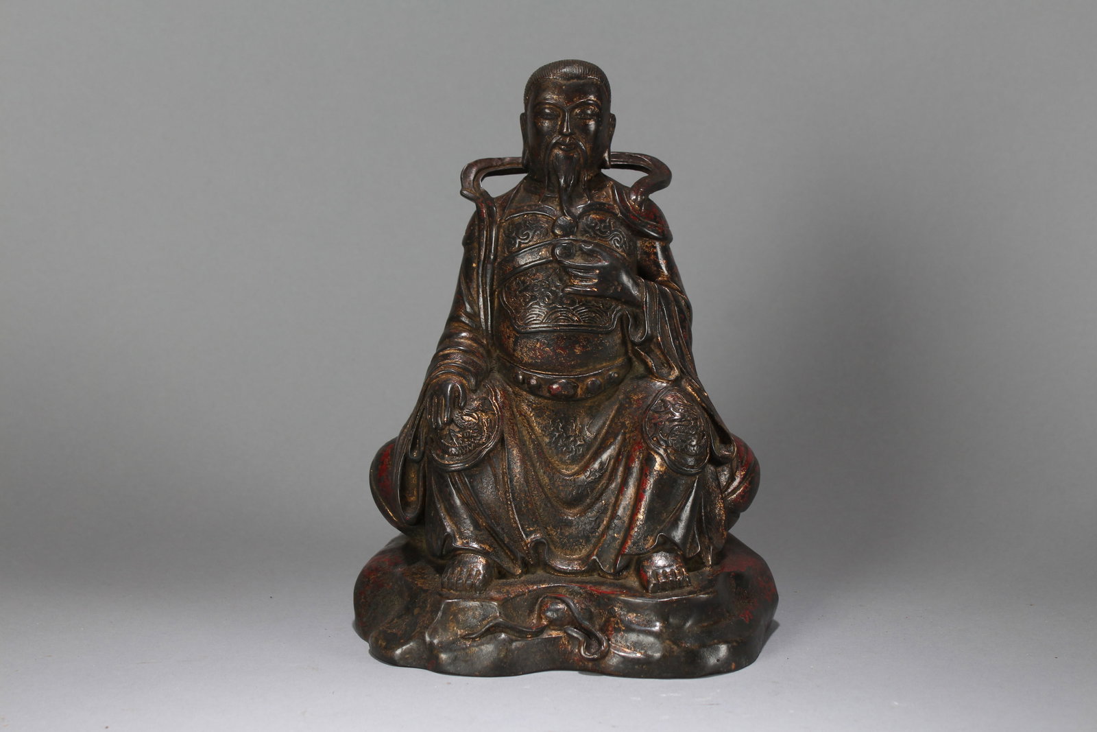 A Chinese Religious Fortune Buddha Statue: A Chinese Religious Fortune Buddha Statue. Height : 9.5 (inch). Width : 7 (inch). Length : 6 (inch).