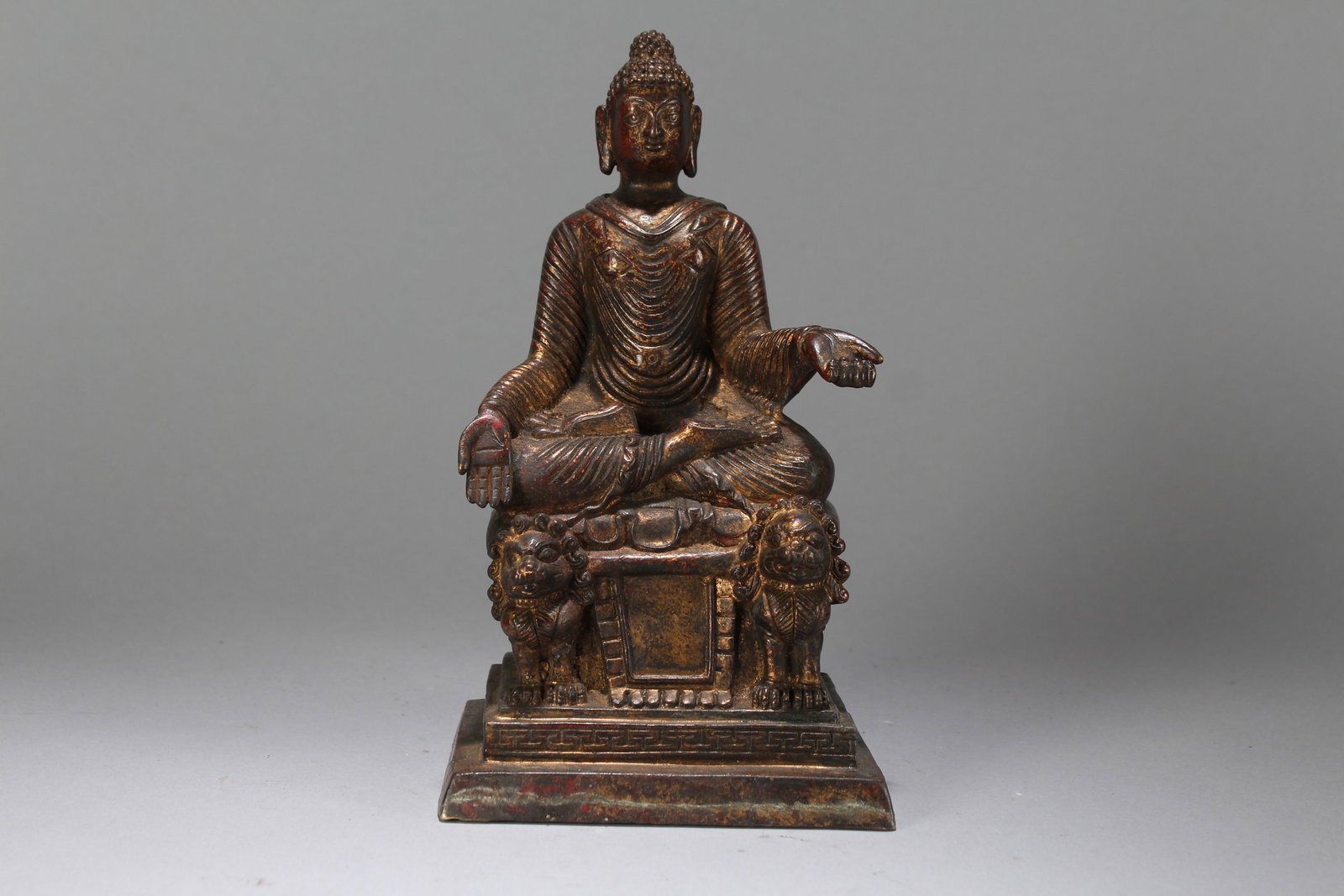 A Chinese Religious Fortune Buddha Statue: A Chinese Religious Fortune Buddha Statue. Height : 8.25 (inch). Width : 4.75 (inch). Length : 3 (inch).