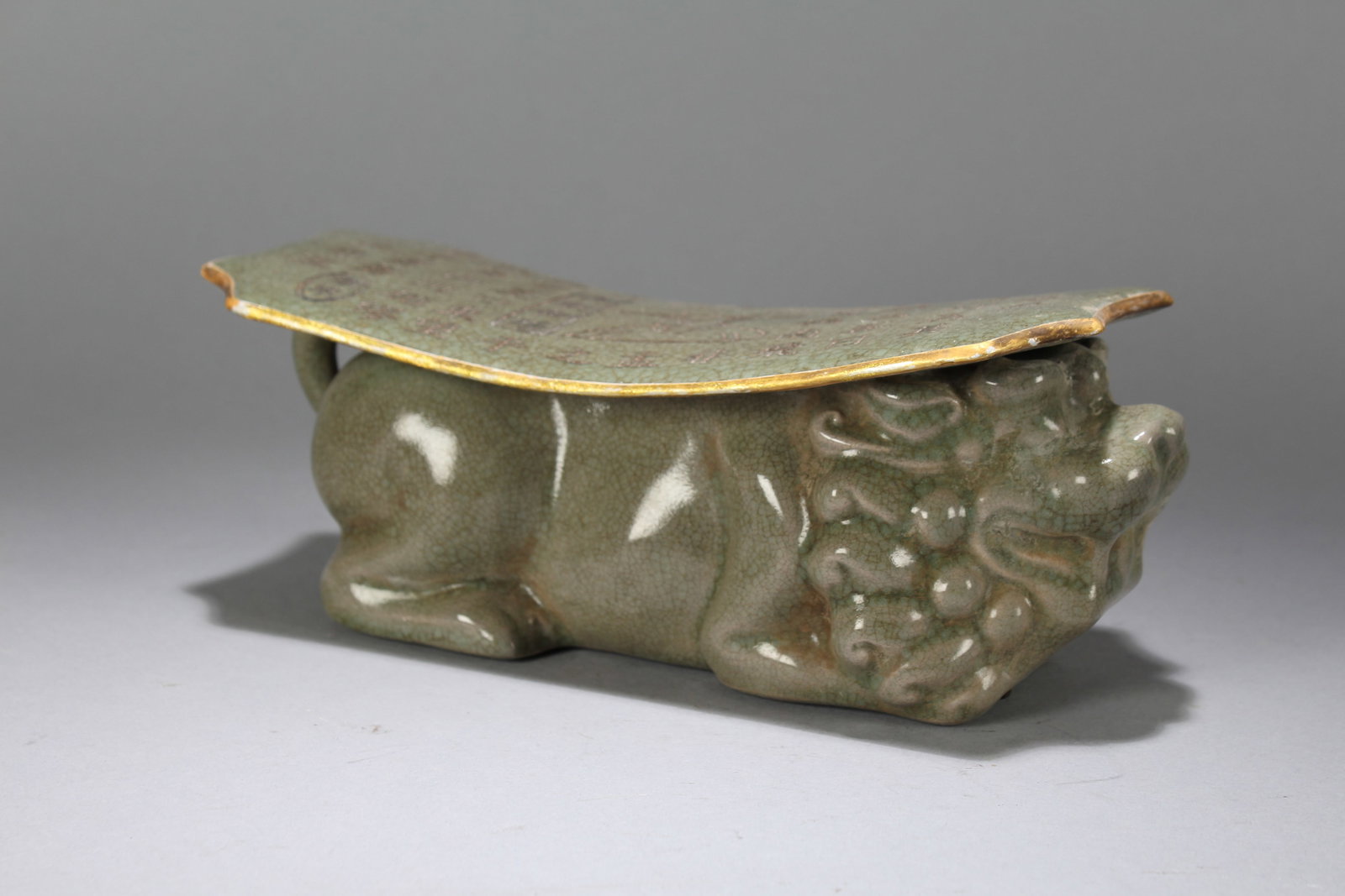 A Chinese Religious Myth-beast Fortune Statue: A Chinese Religious Myth-beast Fortune Statue. Height : 3.5 (inch). Width : 9 (inch). Length : 4 (inch).