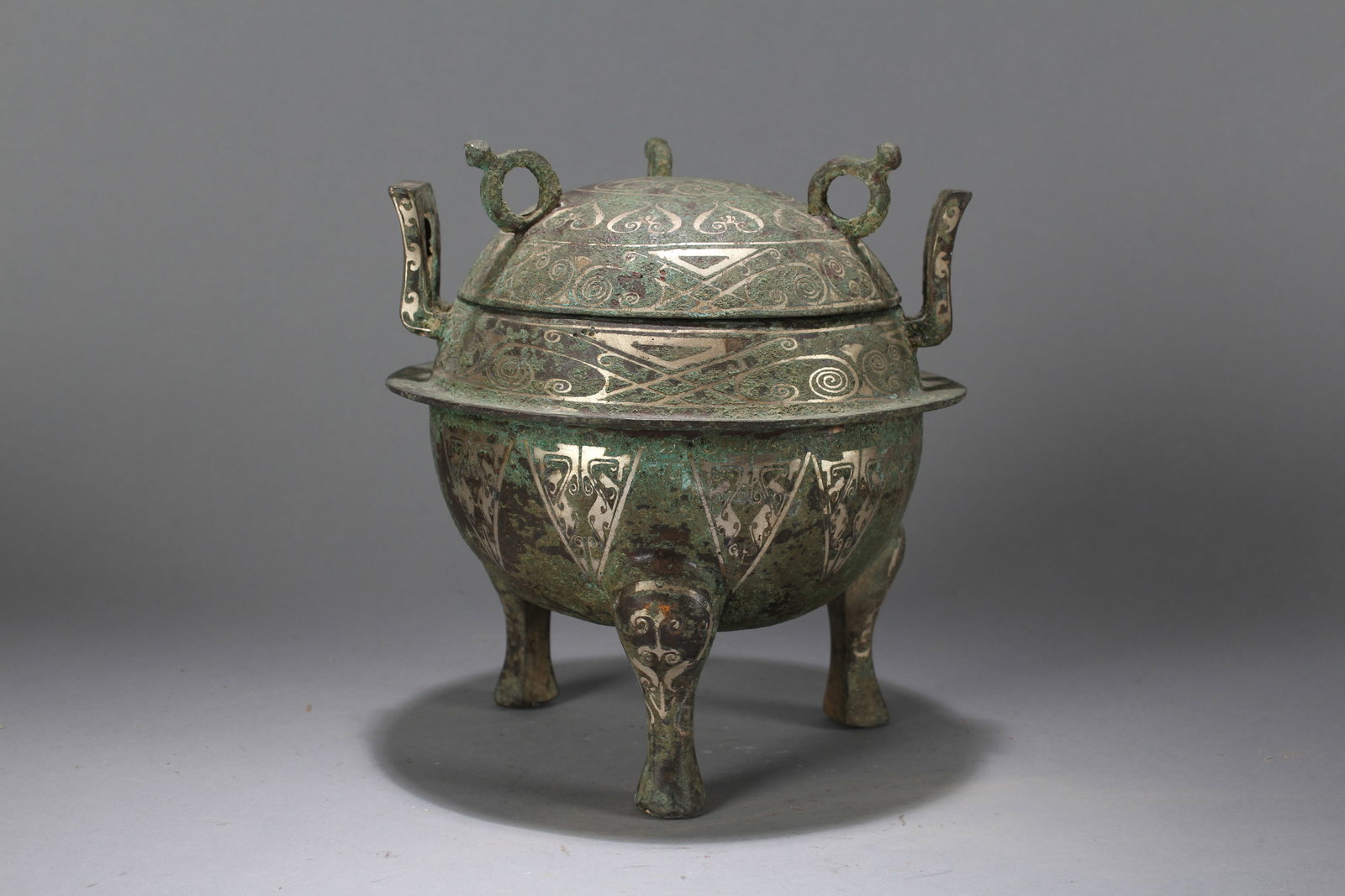 A Chinese Tri-podded Anicent-framing Fortune Bronze Vessel: A Chinese Tri-podded Anicent-framing Fortune Bronze Vessel. Height : 8 (inch). Opening Diameter : 7 (inch).