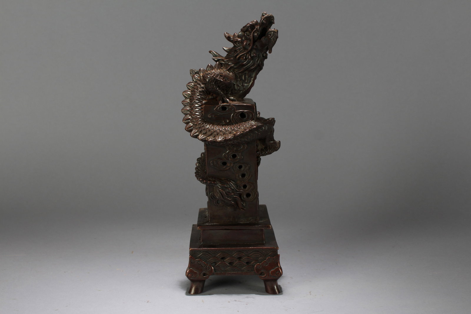 A Chinese Myth-beast Square-based Fortune Statue (1 of 5)