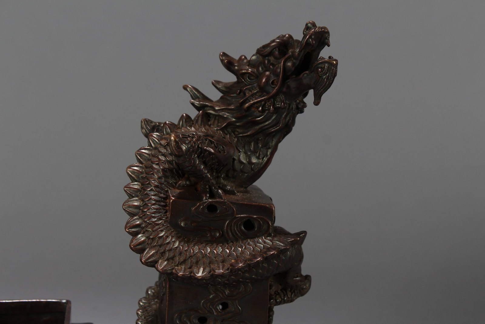 A Chinese Myth-beast Square-based Fortune Statue - 4