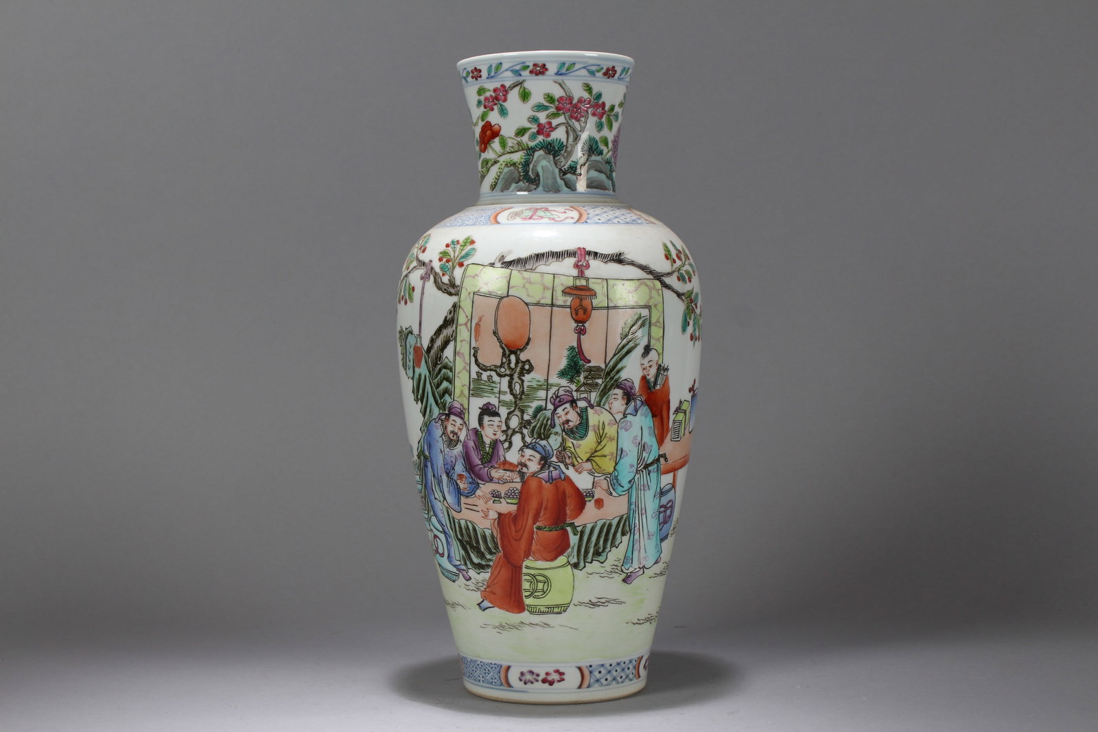 A Chinese Massive Story-telling Vividly-detailed Porcelain Fortune Vase: A Chinese Massive Story-telling Vividly-detailed Porcelain Fortune Vase. Height: 13.5 (inch). Width: 6 (inch).