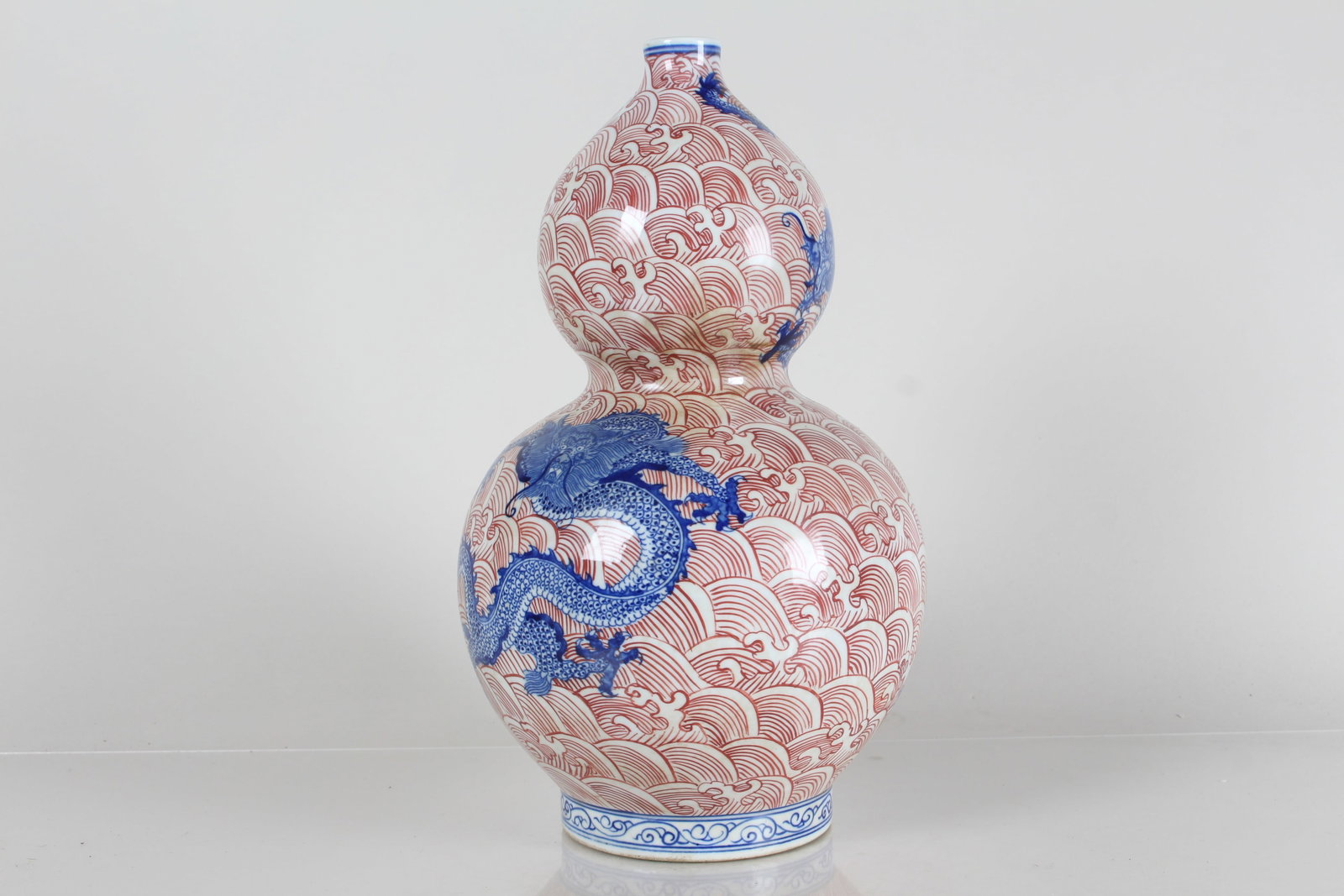 A Chinese Pink-coding Dragon-decorating Porcelain Fortune Vase - 4