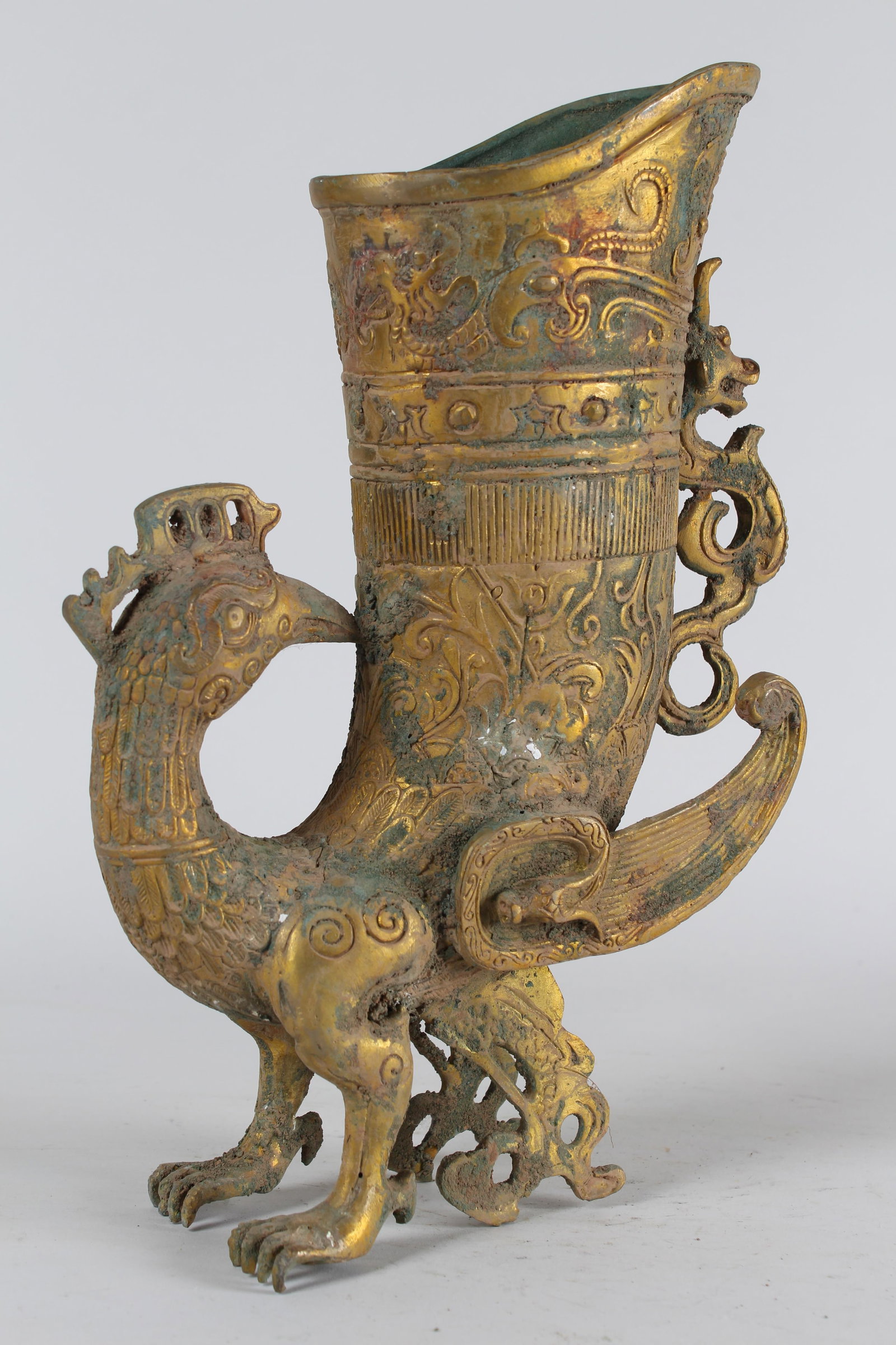 Chinese Bronze Vessel: Chinese Bronze Vessel. Height: 11.25 (inch).