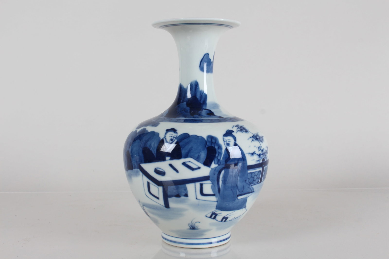 A Chinese Blue and White Porcelain Fortune Vase: A Chinese Blue and White Porcelain Fortune Vase . Height: 8.5 (inch).