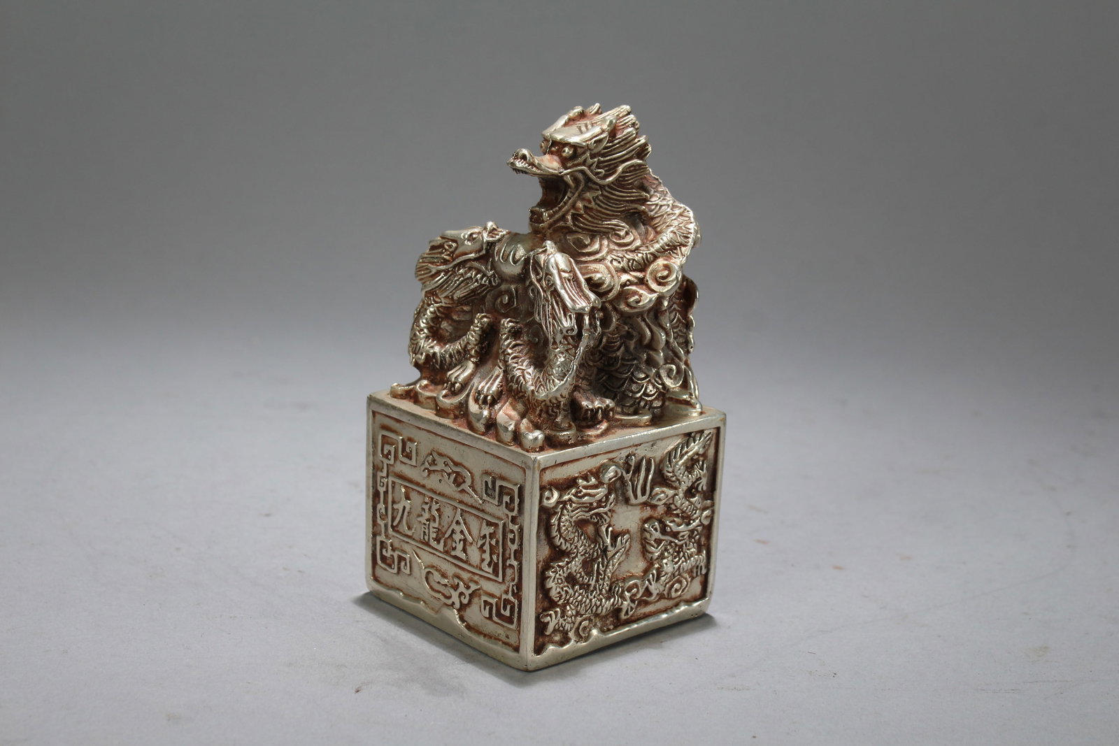 A Chinese Square-based Religious Fortune Seal: A Chinese Square-based Religious Fortune Seal. Height: 4.5 (inch). Length: 2.25 (inch). Width: 2.25 (inch).