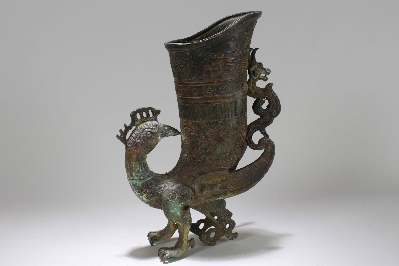 Chinese Bronze Vessel: Chinese Bronze Vessel. Height: 11.5 (inch).
