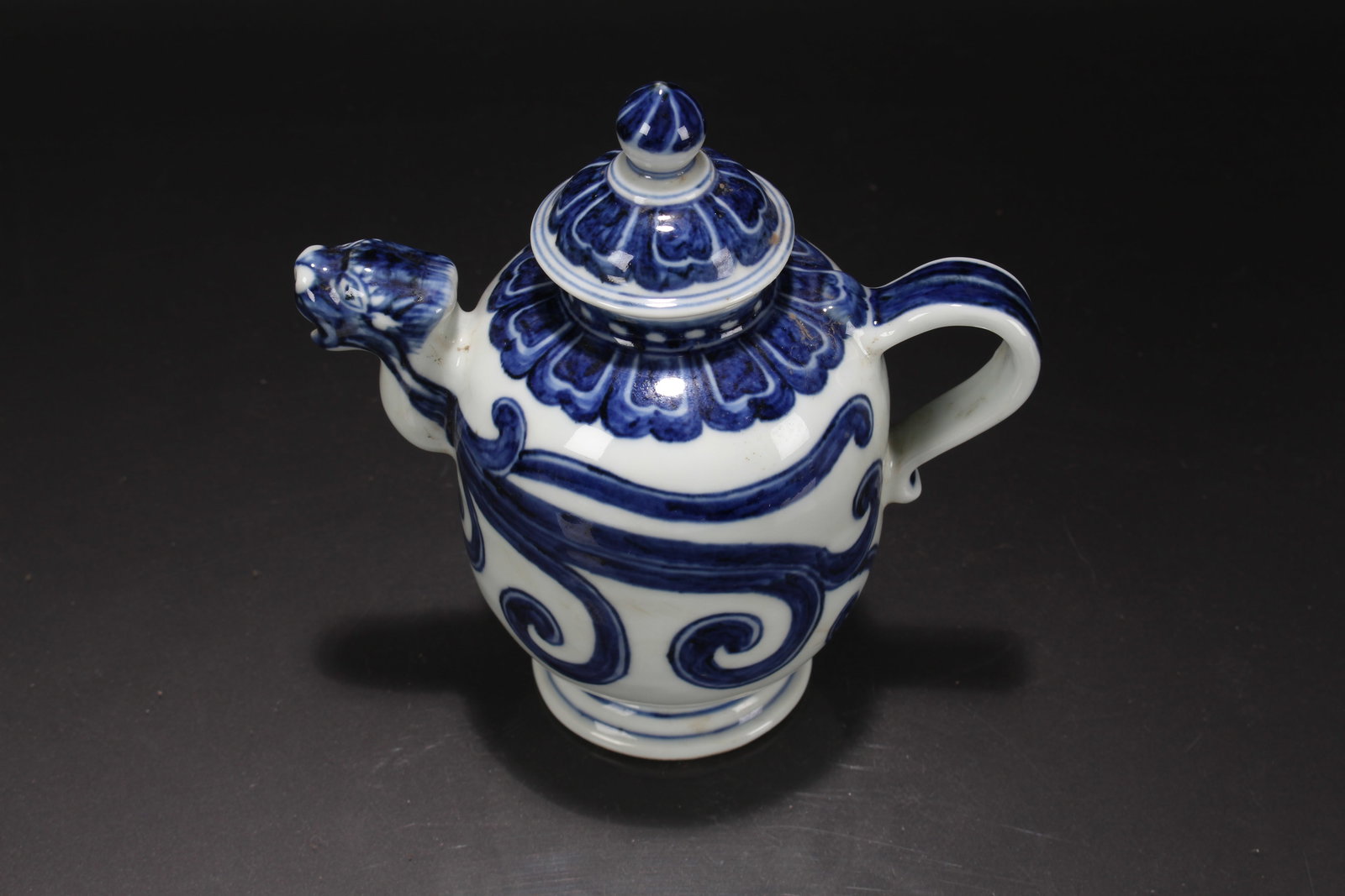 A Chinese Blue and White Porcelain Fortune Tea Pot: A Chinese Blue and White Porcelain Fortune Tea Pot