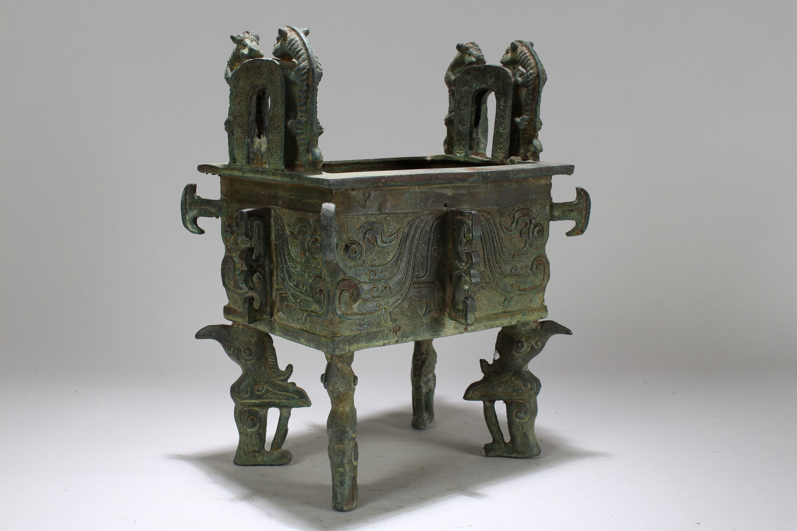 A Chinese Ancient-framing Fortune Bronze Vessel: A Chinese Ancient-framing Fortune Bronze Vessel. Height: 10(inch).