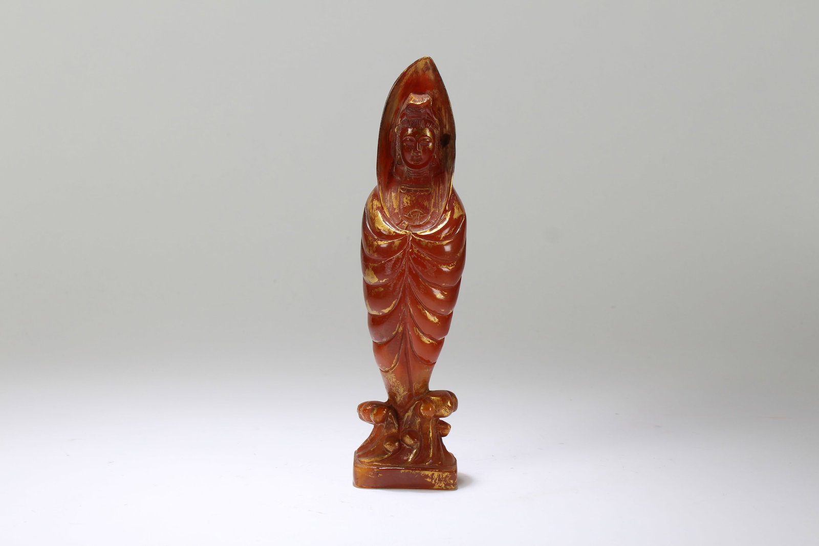 A Chinese Religious Guanyin Statue: A Chinese Religious Guanyin Statue. Height: 8 (inch). Length: 2 (inch). Width: 2 (inch).