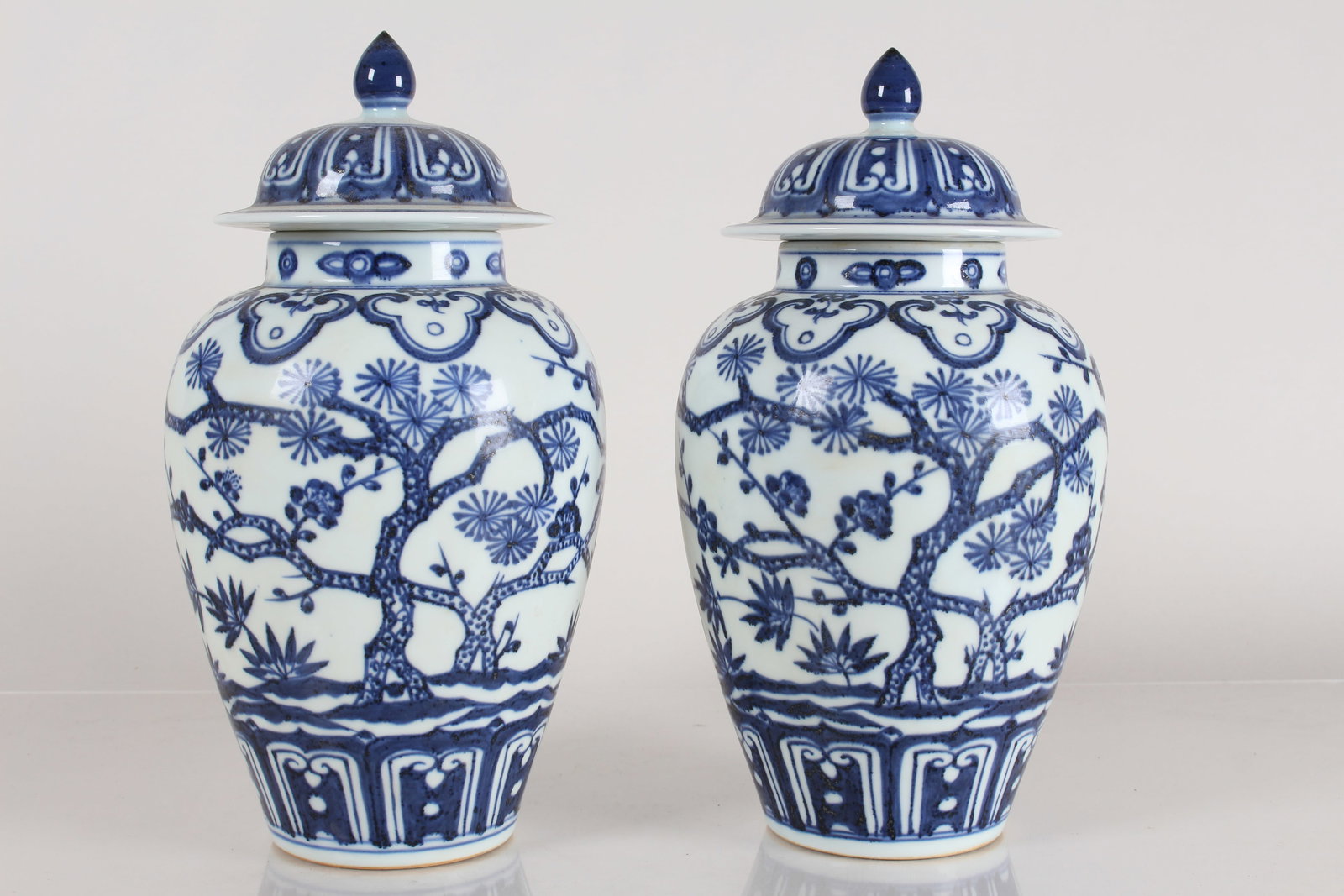 Pair of Chinese Blue and White Porcelain Fortune Vases: Pair of Chinese Blue and White Porcelain Fortune Vases. Height: 10.75 (inch).
