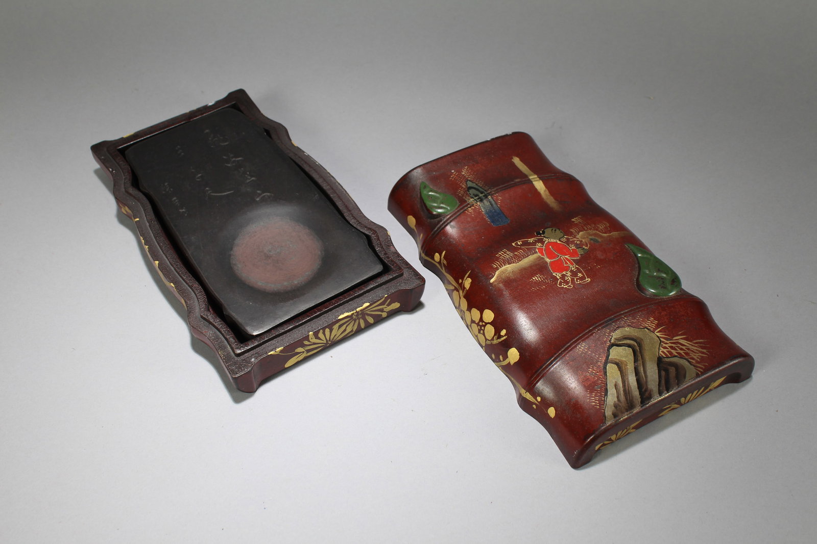 A Chinese Lidded Fortune Inkstone - 2