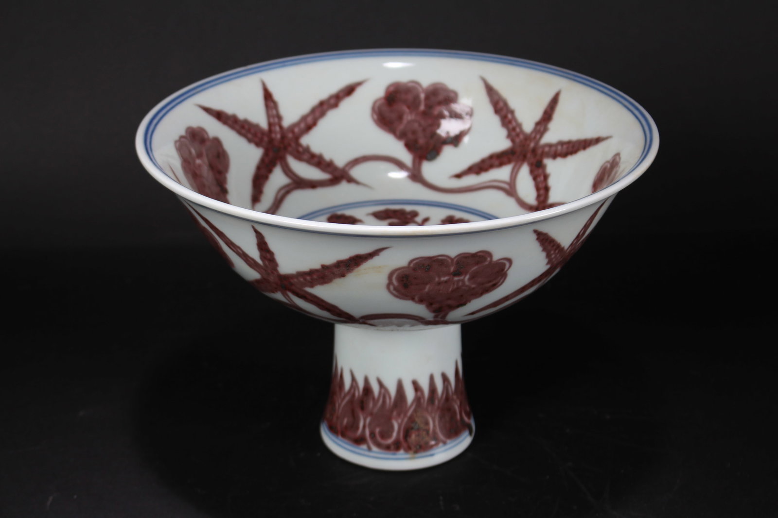 A Chinese Tall-end Porcelain Fortune Cup: A Chinese Tall-end Porcelain Fortune Cup. Height: 6.75 (inch). Opening Diameter: 9.5 (inch).