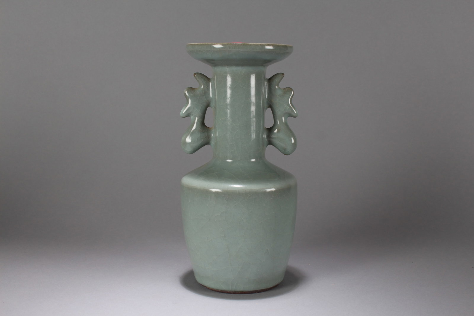 A Chinese Duo-handling Porcelain Fortune Vase: A Chinese Duo-handling Porcelain Fortune Vase. Height: 9.5 (inch). Width: 4.5 (inch)