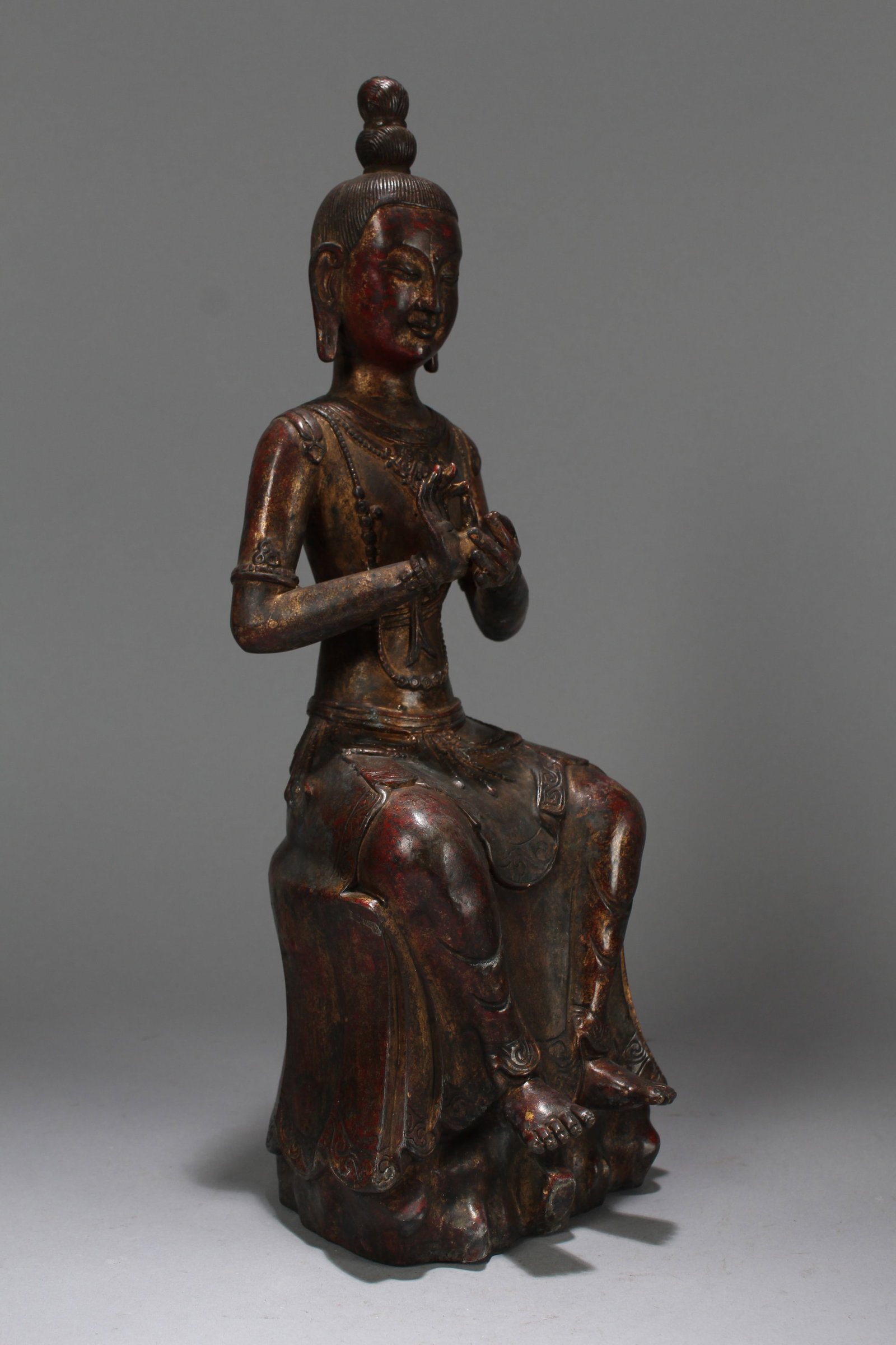 A Chinese Religious Fortune Buddha Statue - 2